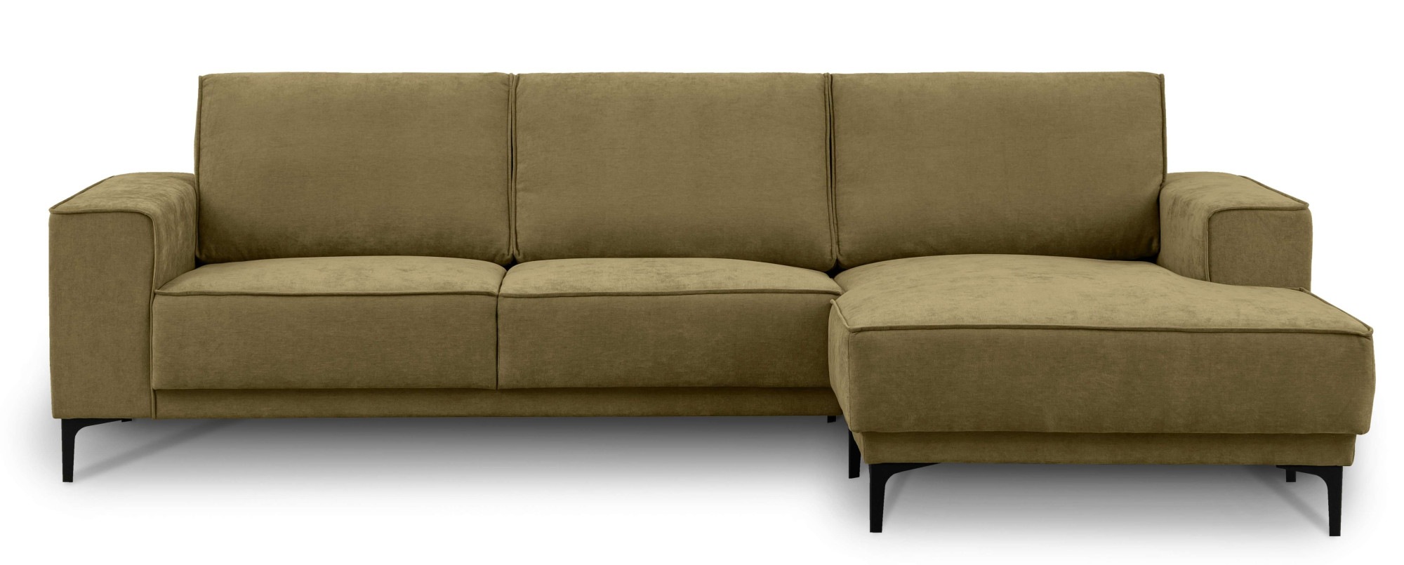 Places of Style Ecksofa »Polsterecke Oland, Struktur, Flachgewebe, Luxus-Microfaser, Boucle«, L-Form, 280 cm, Wellenunterfederung, Skandi-Design, Metallfüsse
