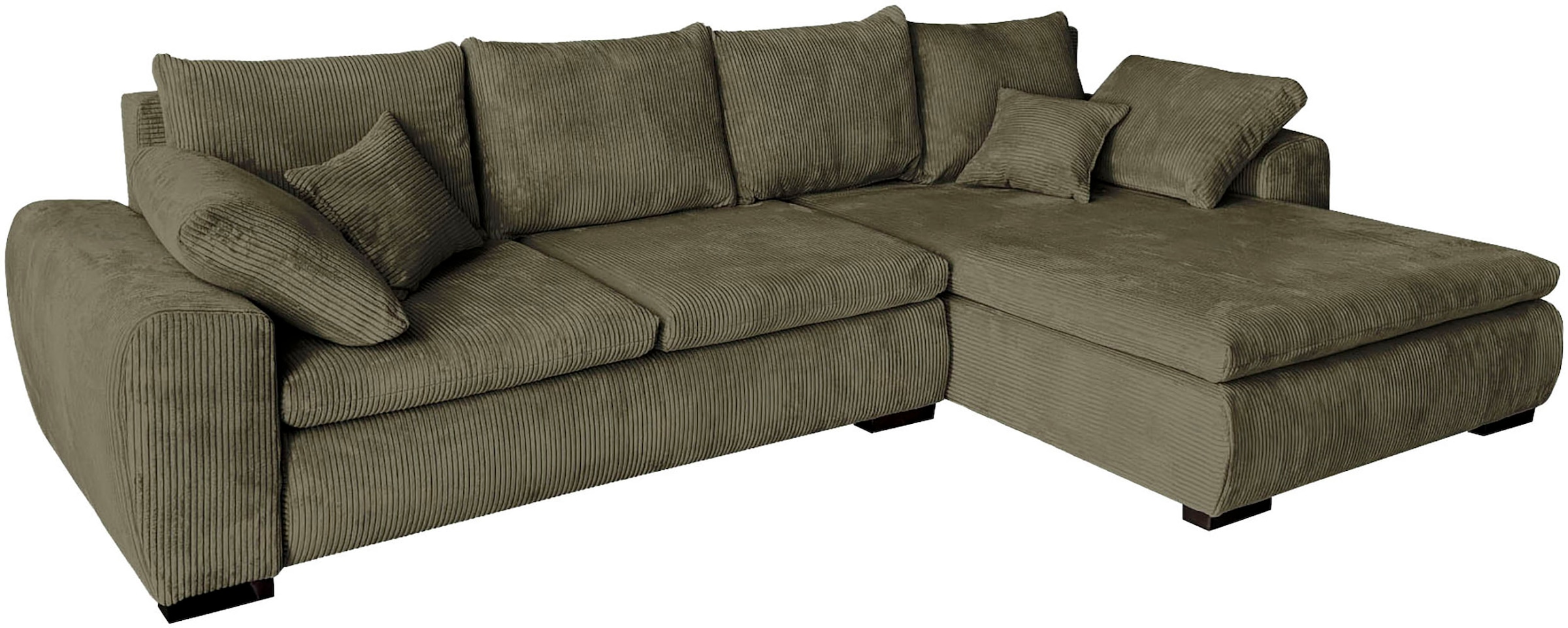 Home affaire Canapé d'angle »Cara Mia L-Form, B: 325 cm, XXL-Sofa mit 4 Zierkissen« avec fonction couchage & coffre-lit, surface couchage 145x270 cm
