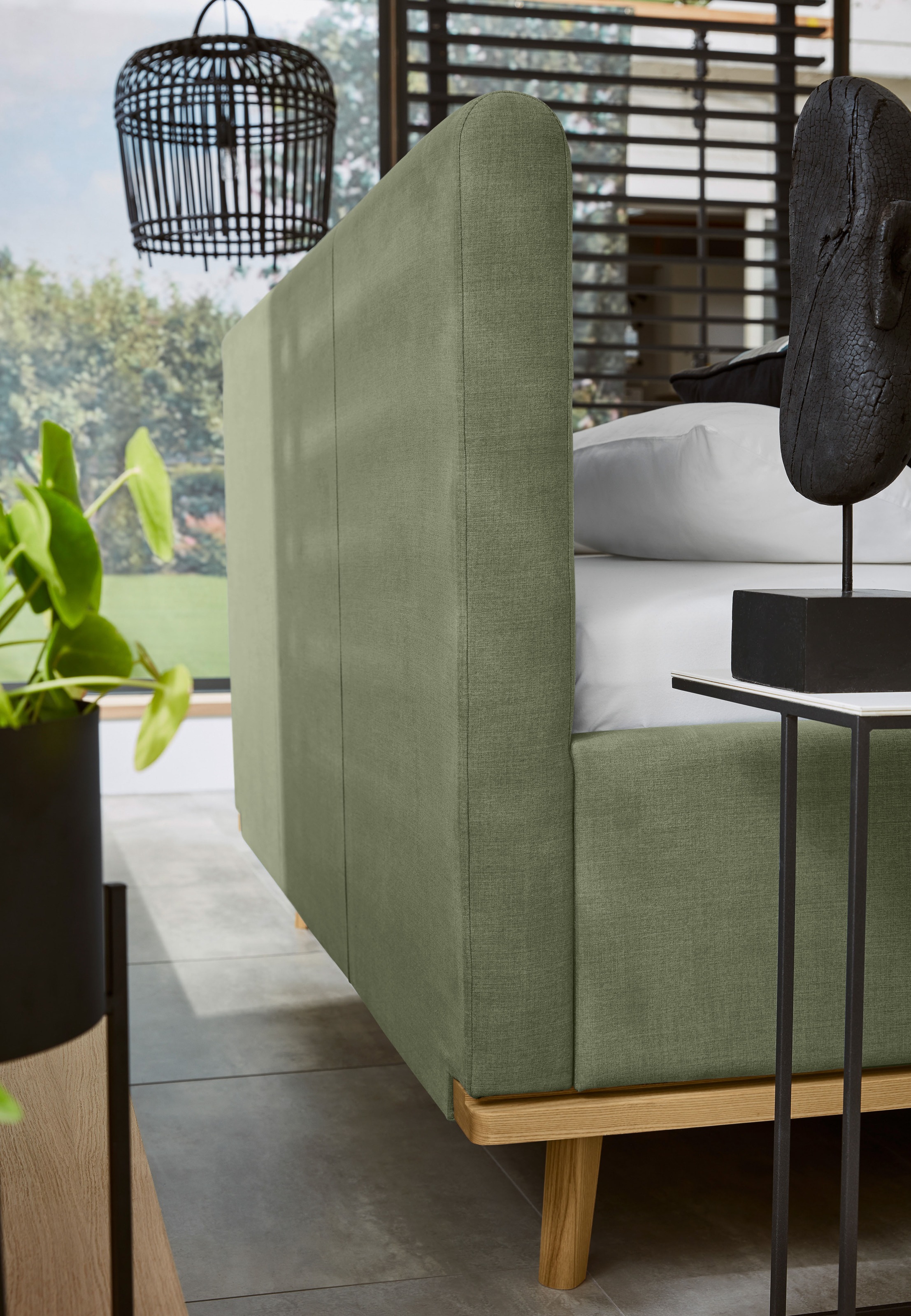 Musterring Polsterbett »Delphi« Eicherahmen massiv, Kopfteil mit Steppung