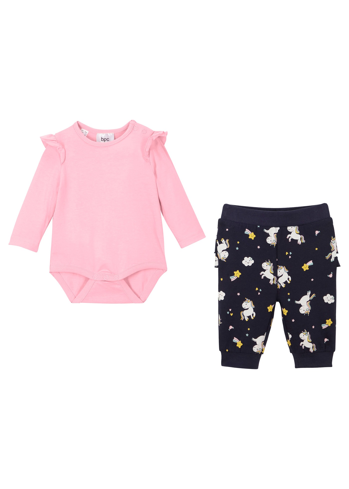 Image of bonprix Body & Hose Set, 2 Regular Fit, mit Druckknöpfen, aus Baumwolle