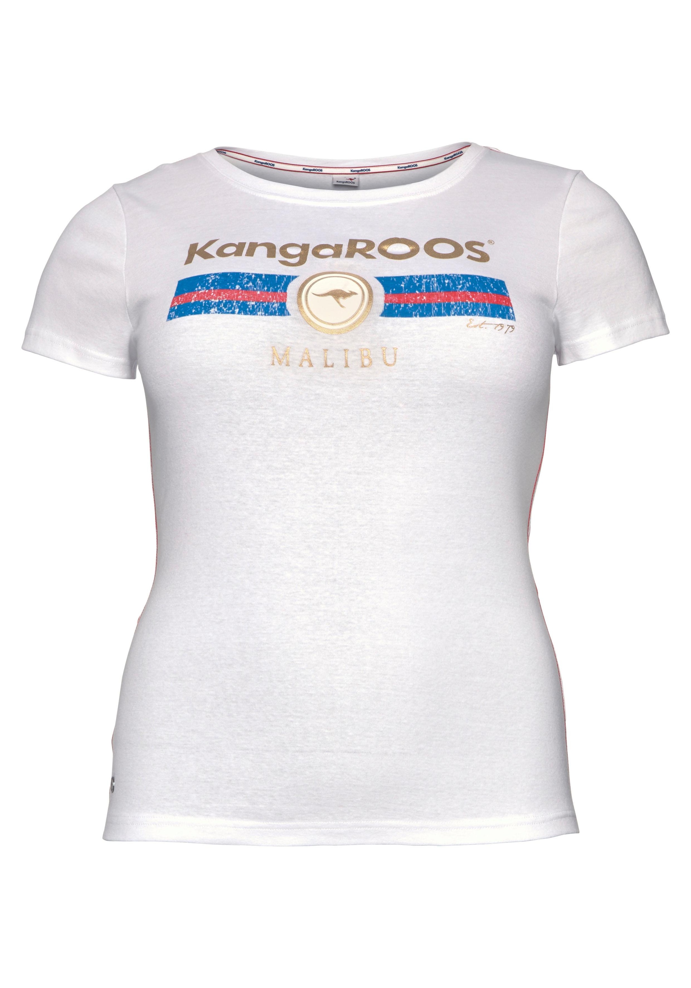 KangaROOS T-Shirt, mit Label Metallic Print