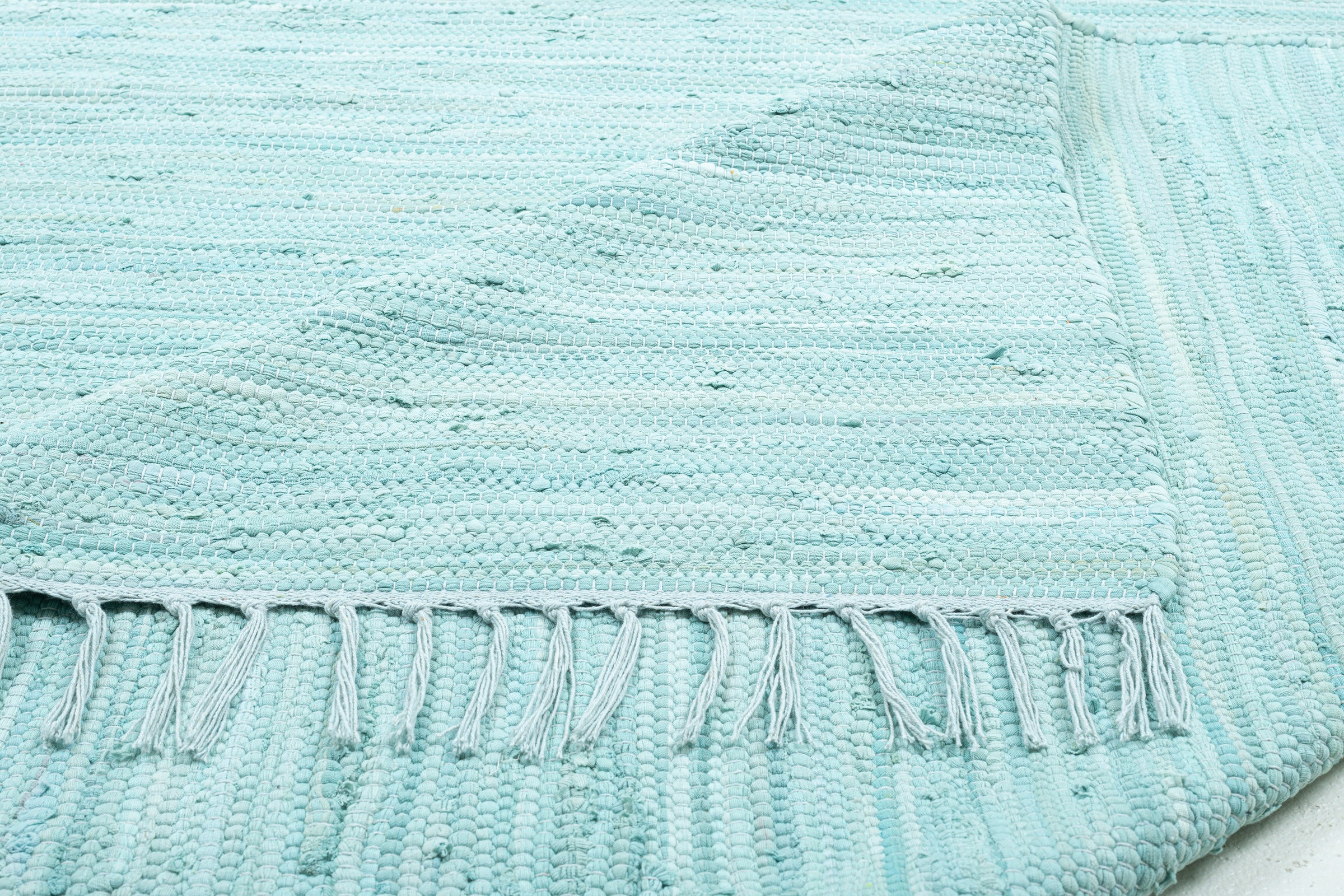 THEKO Teppich »Happy Cotton«, rechteckig, Handweb Teppich, Flachgewebe, reine Baumwolle, handgewebt, mit Fransen