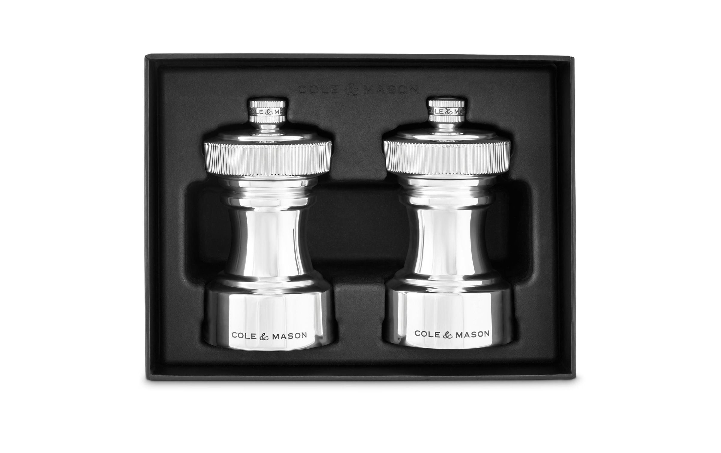 Cole & Mason Salz-/Pfeffermühle »Hoxton 2 x 10,4 cm« Versilbertes Salz- und Pfeffermühlen-Set