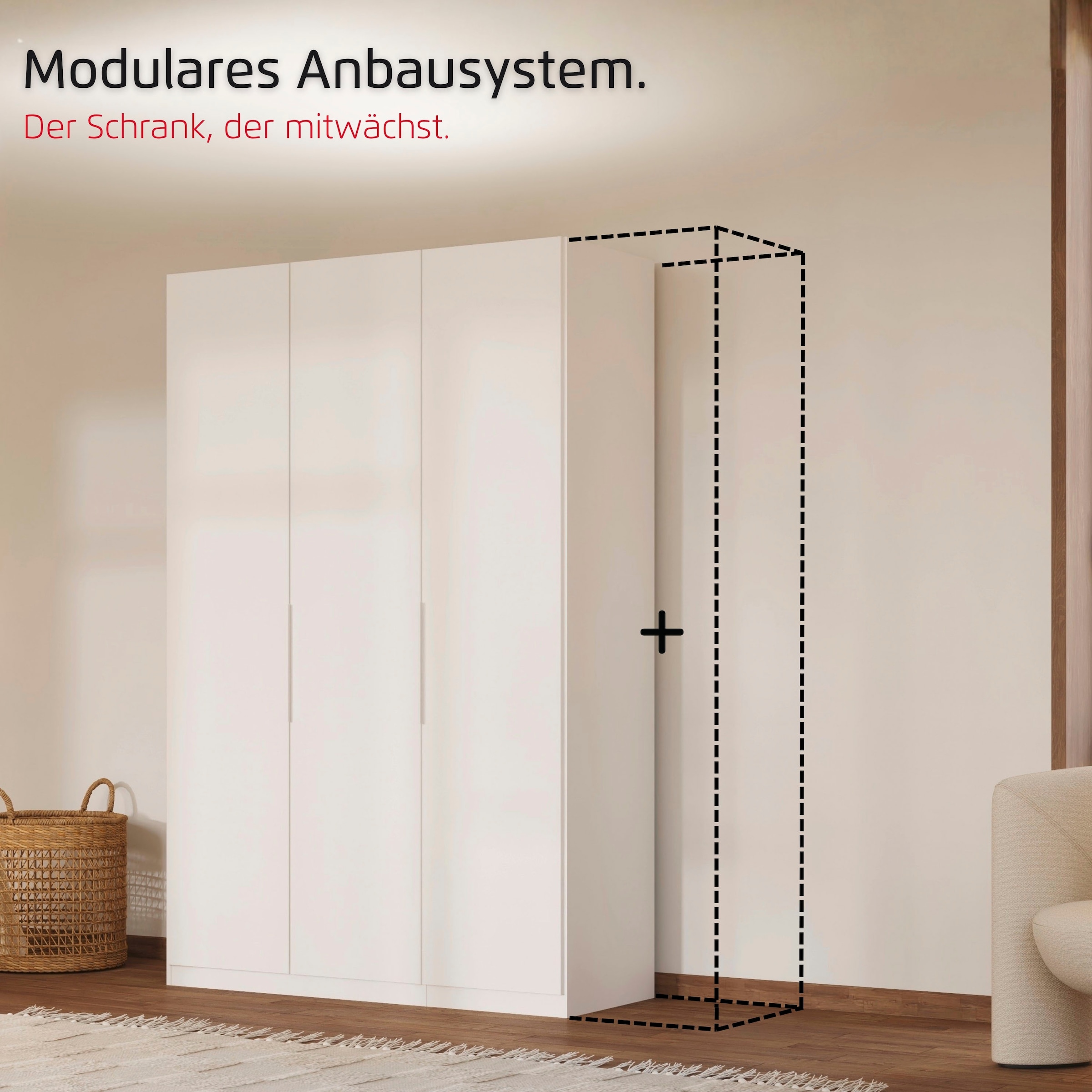 rauch »Schrank Möbel Schlafzimmer Garderobe Kinderzimmer WELTNEUHEIT TYNDA« PATENTIERTES SCHNELLMONTAGESYSTEM, Soft-Close-Funktion MADE IN GERMANY