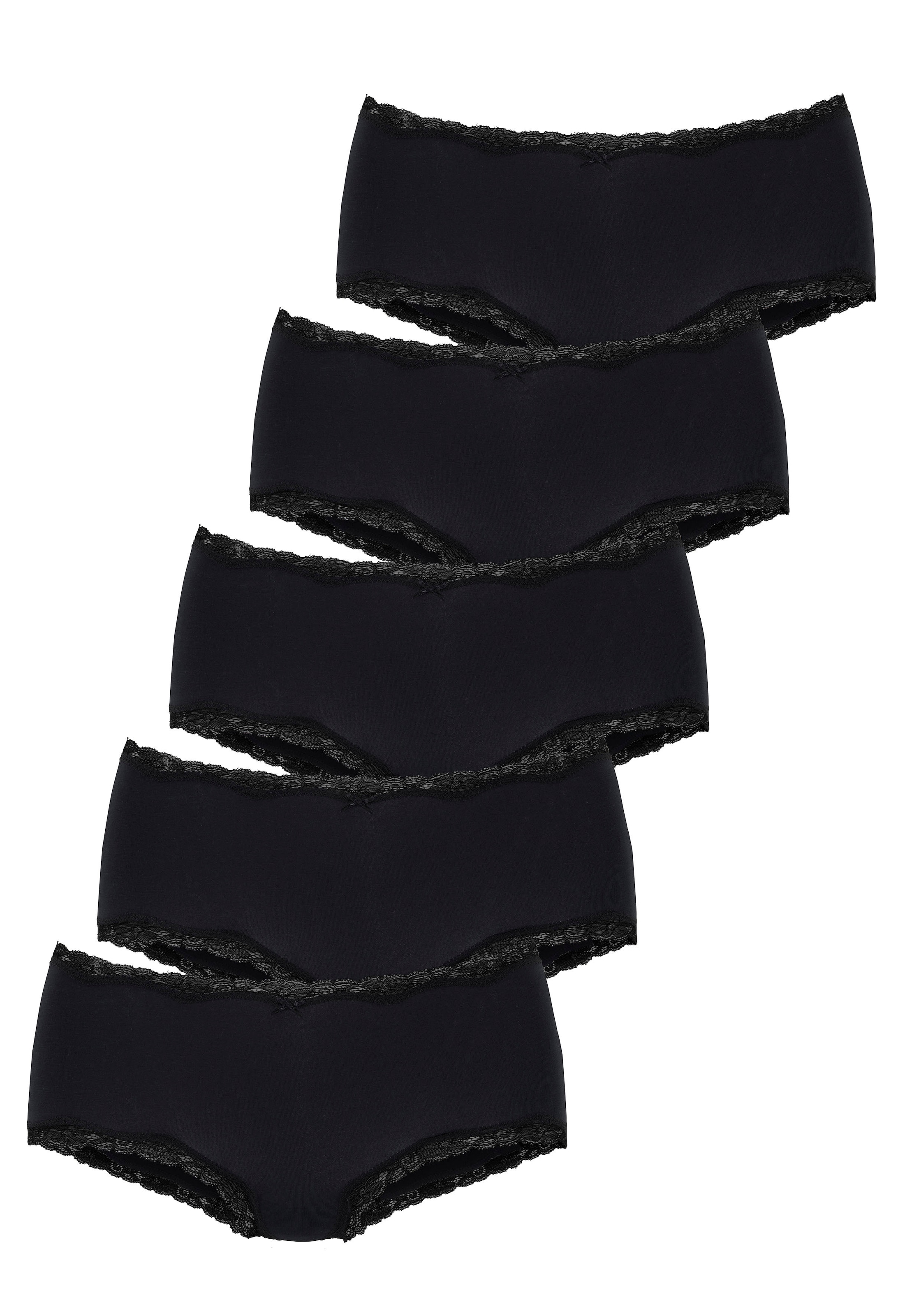 Image of Vivance Panty 5er-Pack, aus elastischer Baumwolle, unifarbene Optik