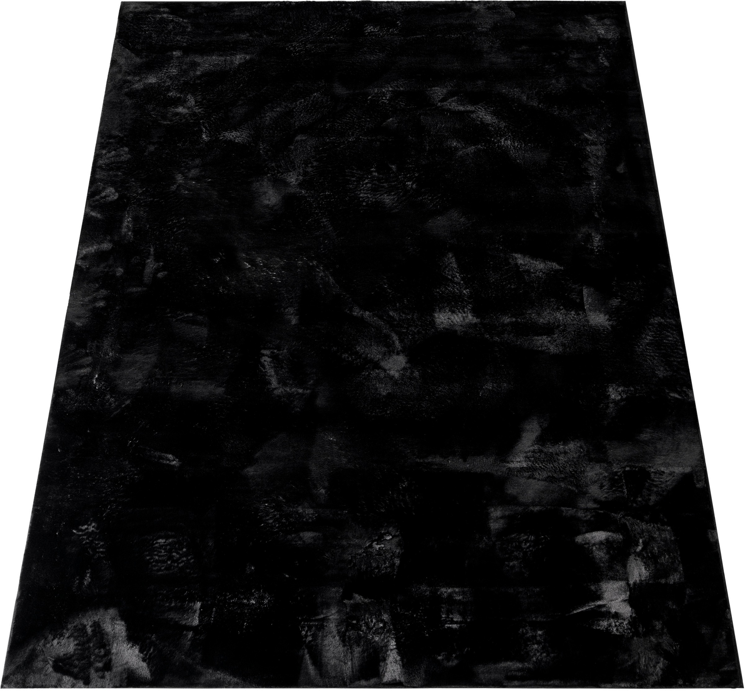 Paco Home - Tapis Salon Adulte Poil Long Shaggy Lavable En Machine Moelleux Pelucheux Noir 80x150 cm