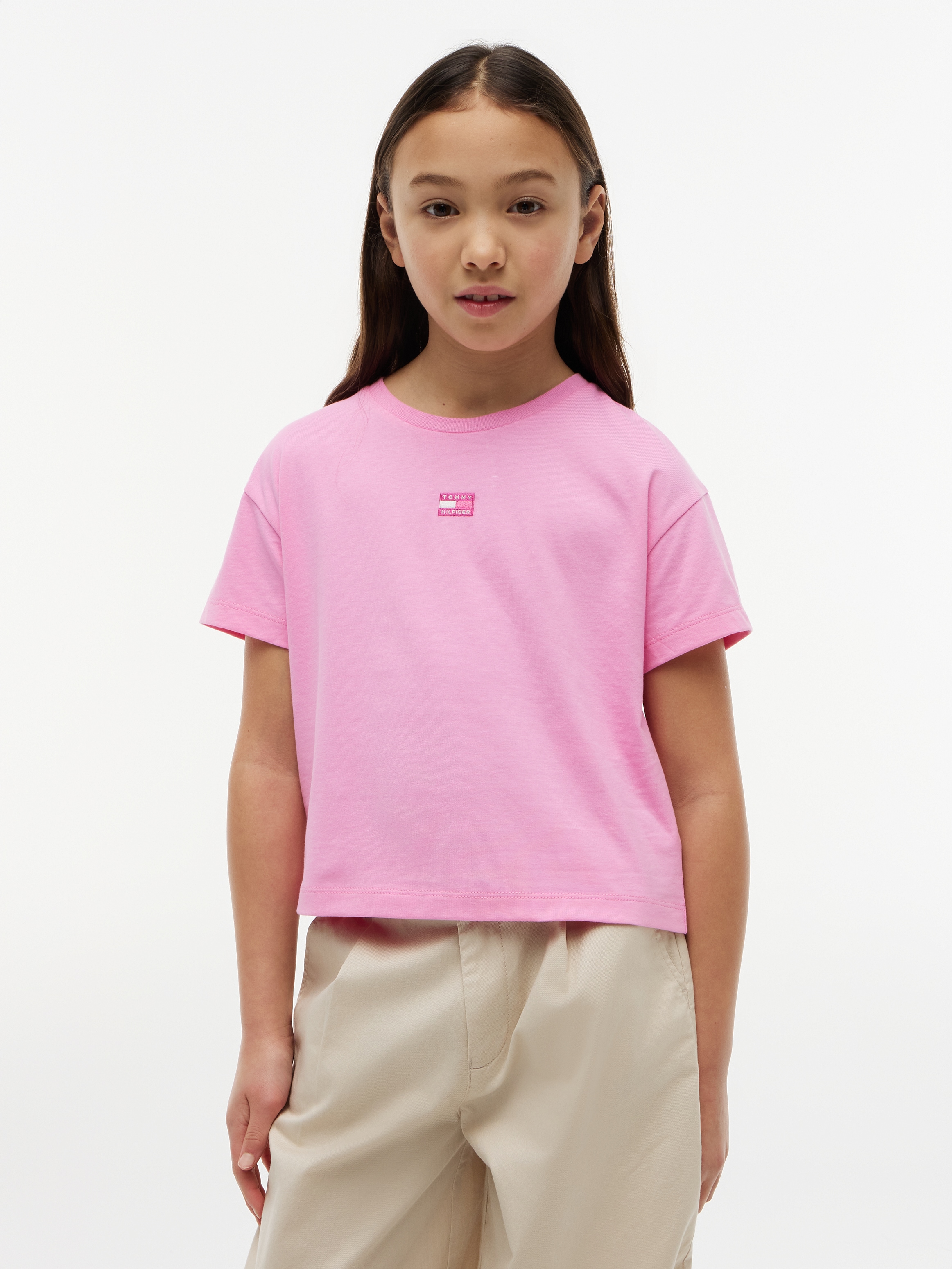 Tommy Hilfiger T-shirt Coupe régulière, col rond, coton pur, enfants jusqu’à 16 ans