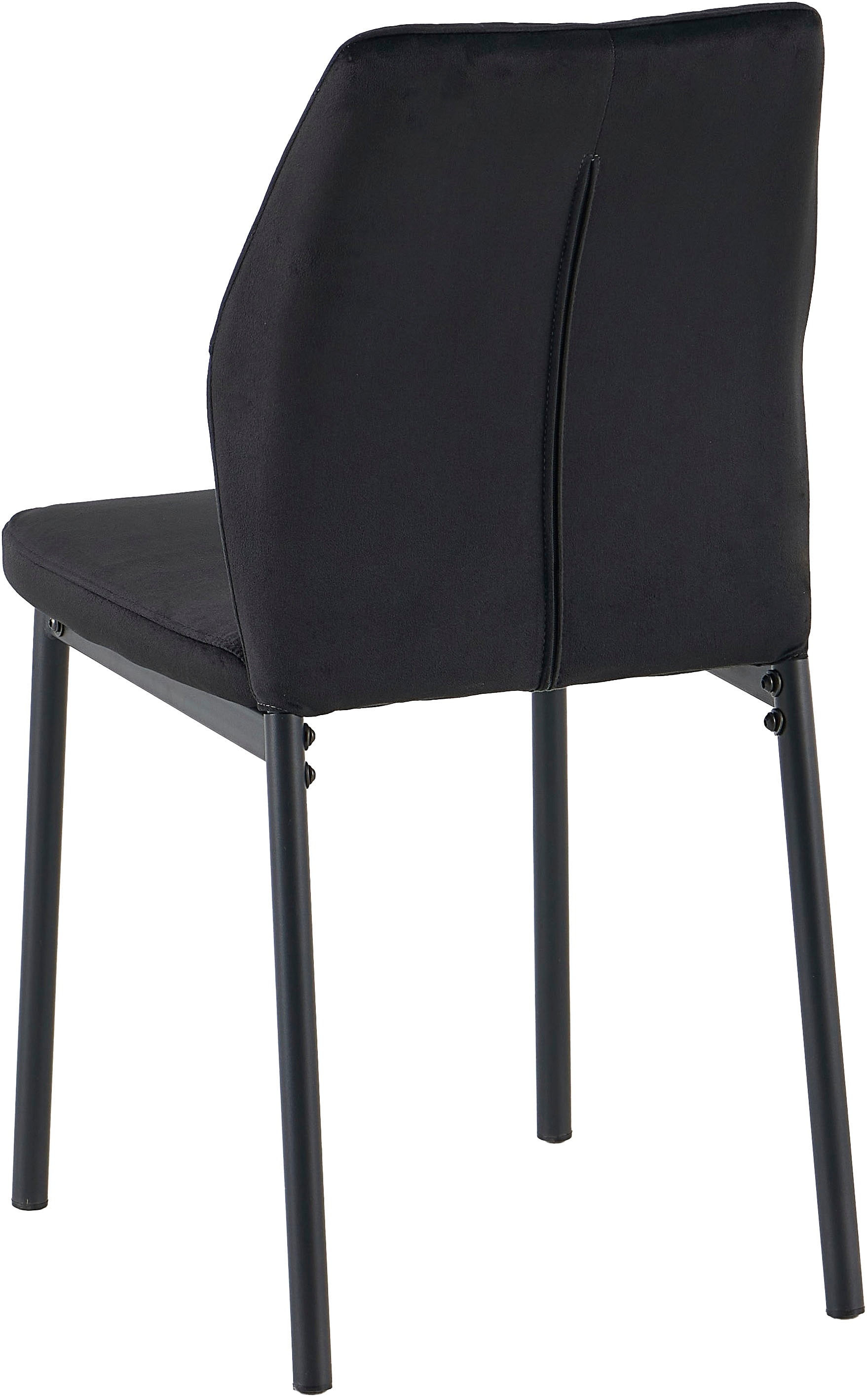 GOODproduct Ensemble de salle à manger »Freya, Set, 4-tlg.« Ensemble, 4 tlg. Table à manger ronde 90 cm en pierre frittée, cuivre noir avec 3 chaises en velours