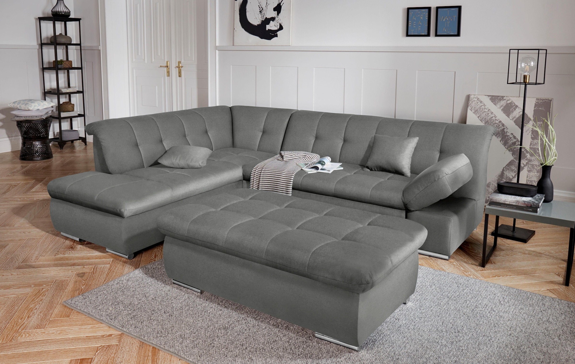 DOMO collection Canapé d'angle »Mona L-Form bequem und komfortabel, Breite 271cm, L-Form« wahlweise mit Bett- und Armlehnfunktion