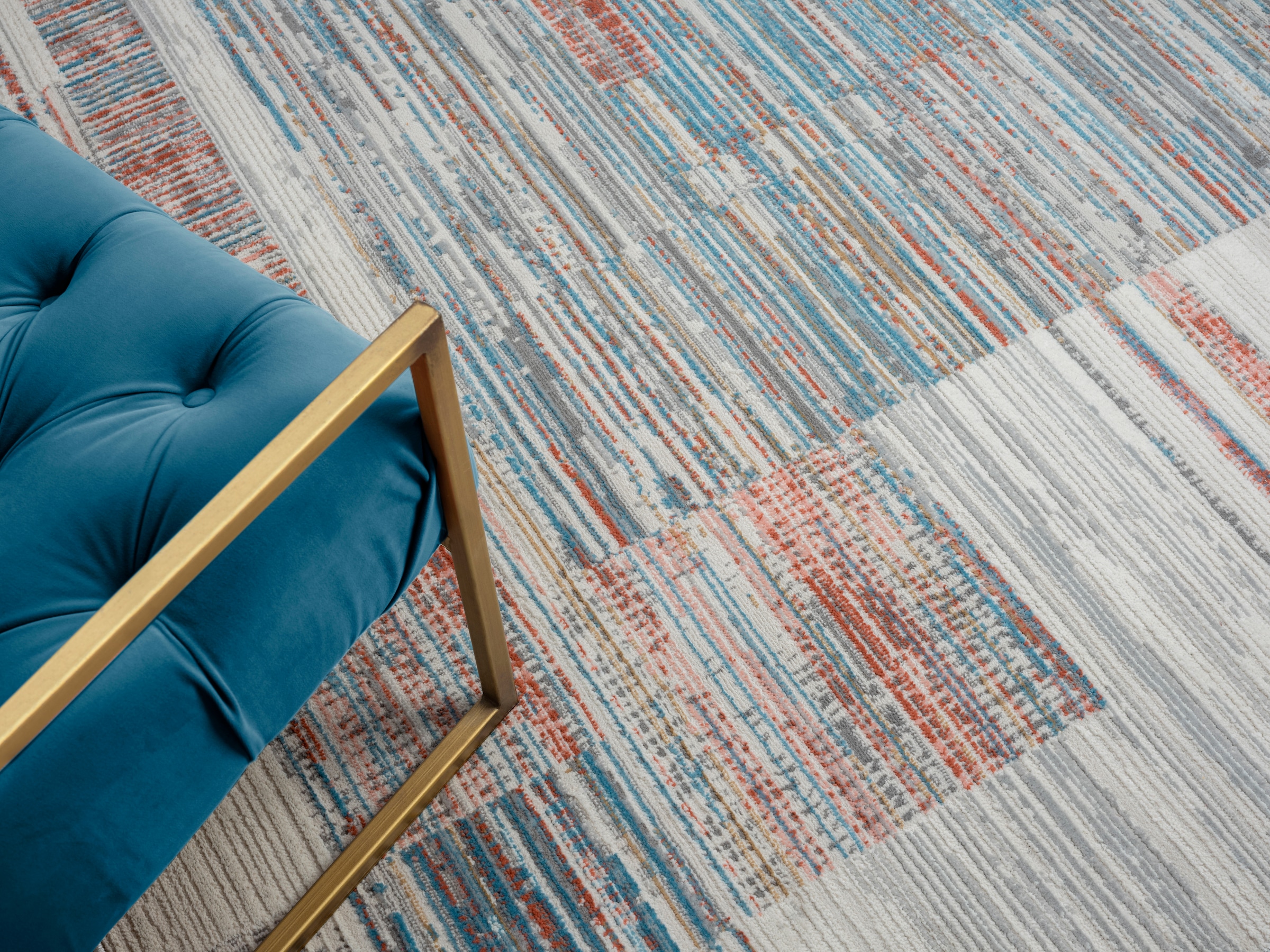 GOODproduct Tapis »Ziven« Rectangulaire 8 mm Höhe Kurzflor, modern bunt pflegeleicht, Hoch Tief, Wohnzimmer