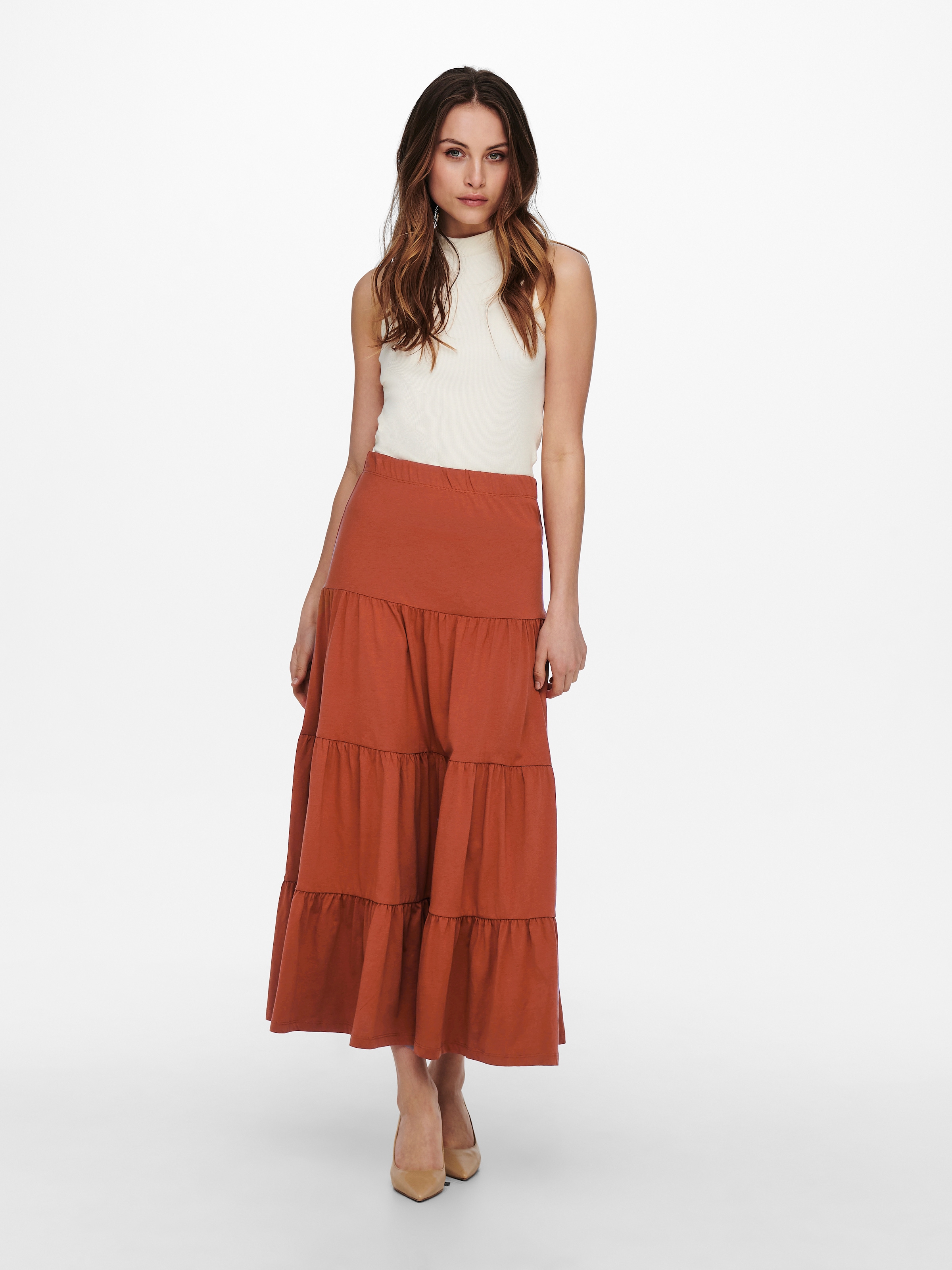 ONLY Maxi jupe »ONLMAY MAXI SKIRT« Baumwolle, mit Volant