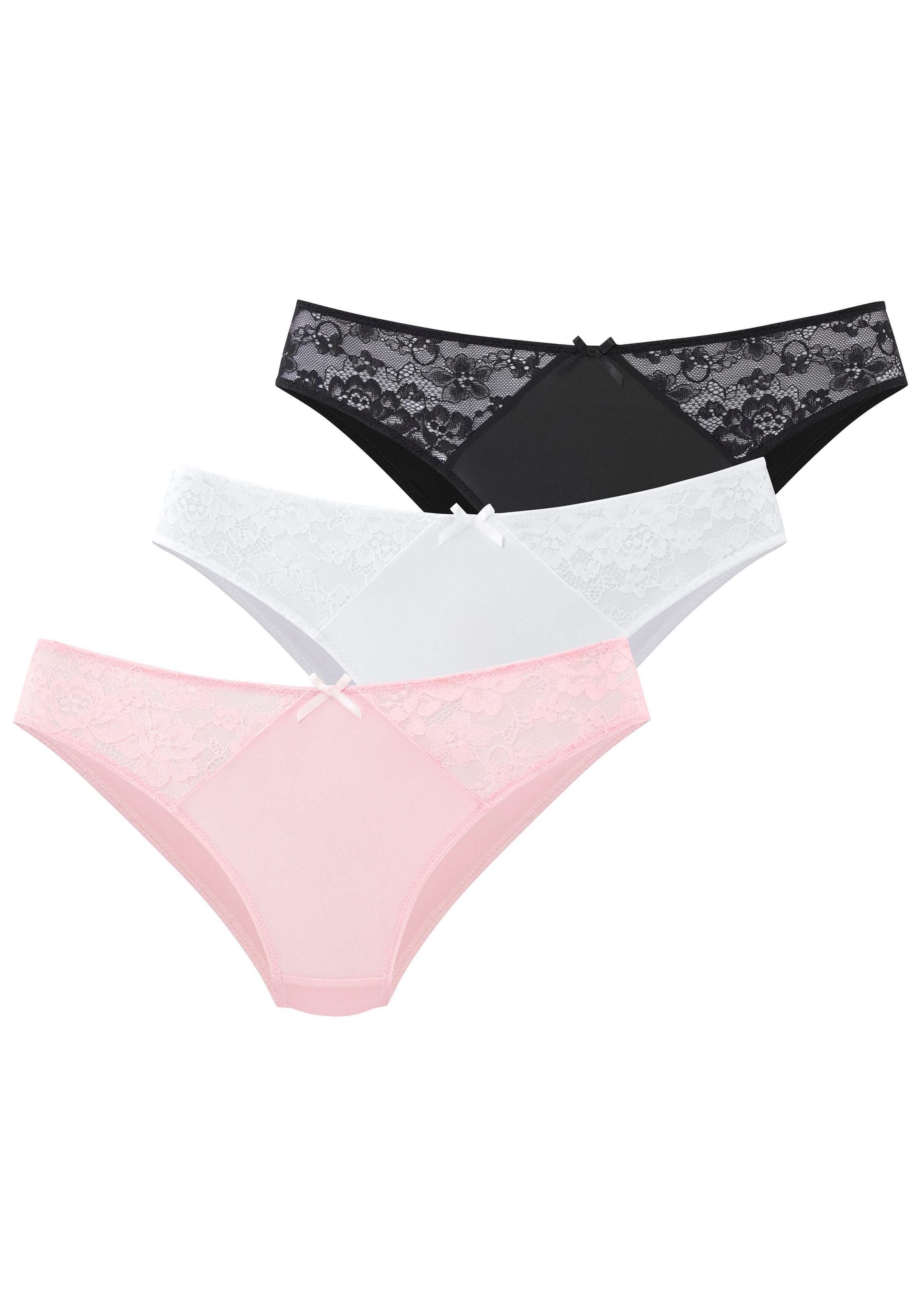 Image of petite fleur Slip Packung, 3 Stück, mit Spitzeneinsätzen