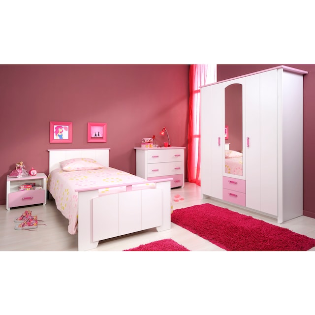 Parisot Jugendzimmer-Set »Biotiful«, (Set, 4 St., Bett, Nachttisch,  Schrank, Kommode), mit Kleiderschrank und Kommode acheter confortablement
