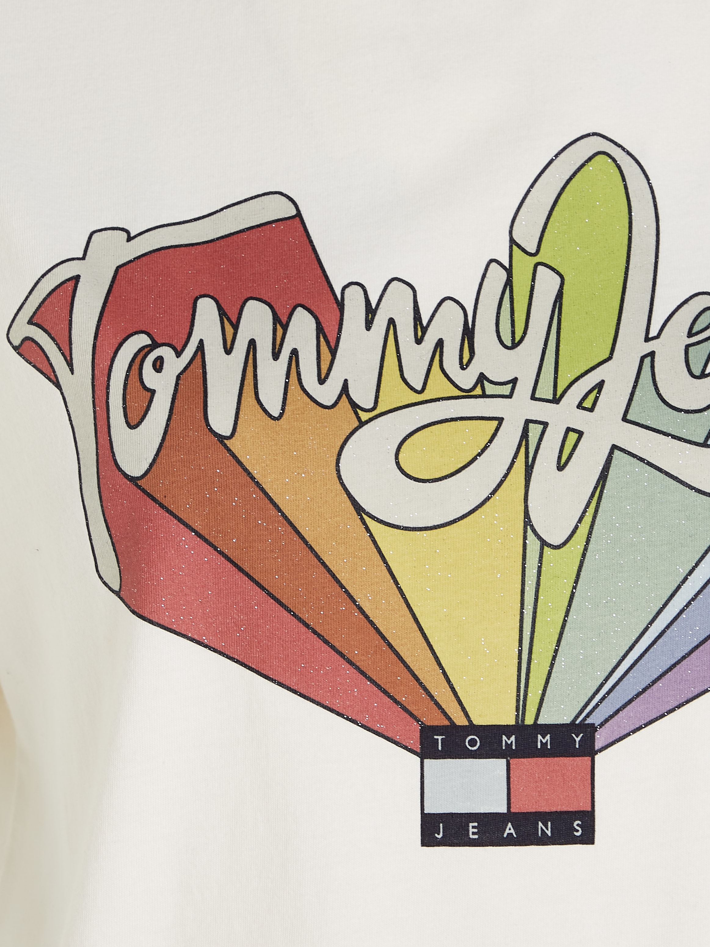 Tommy Jeans T-Shirt »TJW BXY RAINBOW FLAG TEE«, mit Frontprint