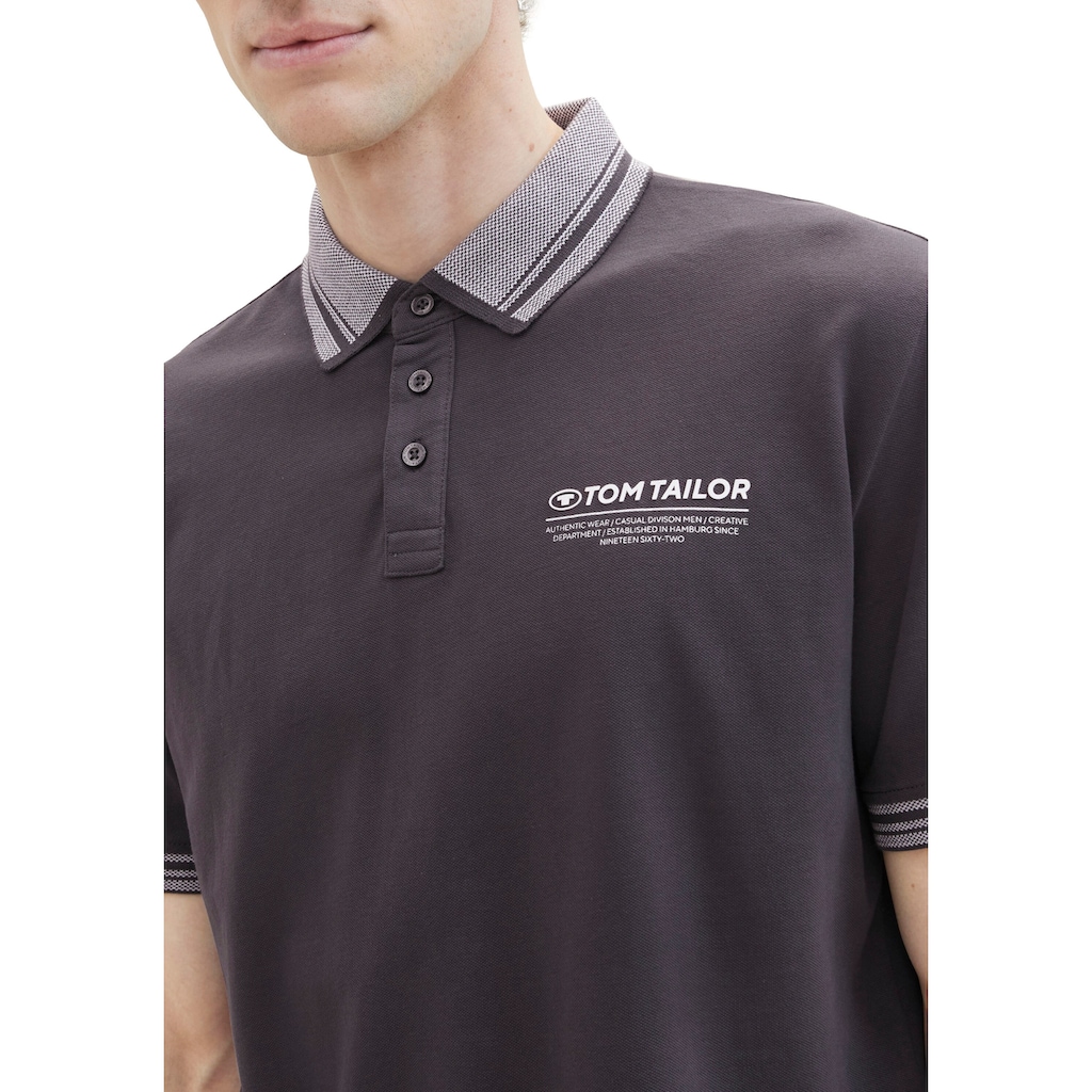 TOM TAILOR Poloshirt, mit Logo-Schriftzug auf der Brust