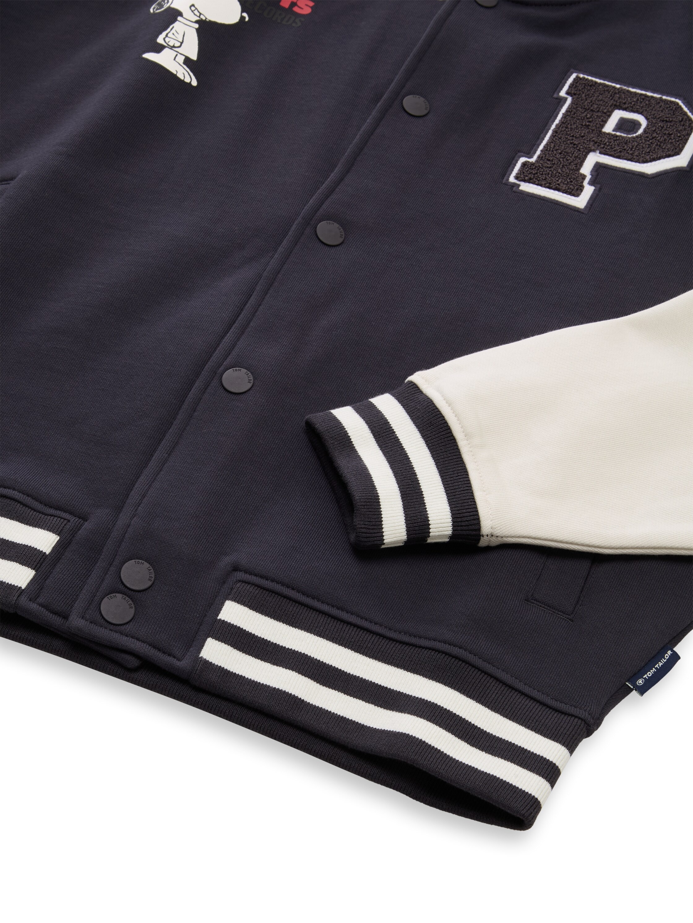 TOM TAILOR Veste collège sans capuche Collegejacke im Coloblocking mit Peanuts-Print