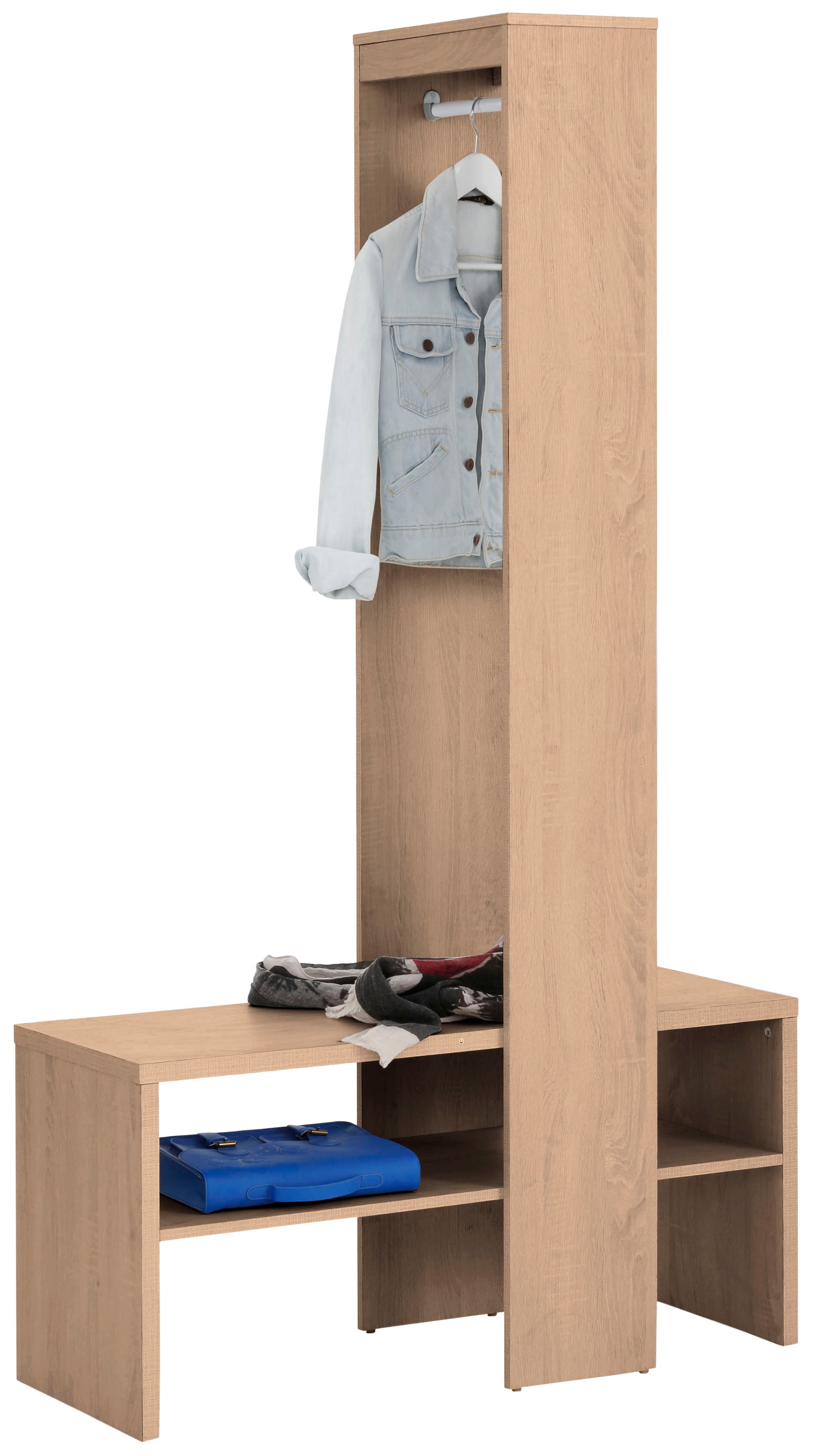 Garderobenschrank »Harper«, mit zwei offenen Fächern, inklusive einer Kleiderstange