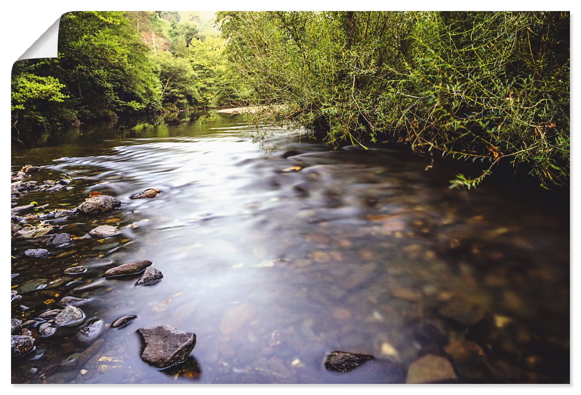 Image of Artland Wandbild »Wildbach in Nordspanien«, Gewässer, (1 St.), in vielen Grössen & Produktarten - Alubild / Outdoorbild für den Aussenbereich, Leinwandbild, Poster, Wandaufkleber / Wandtattoo auch für Badezimmer geeignet bei Ackermann Versand Schweiz