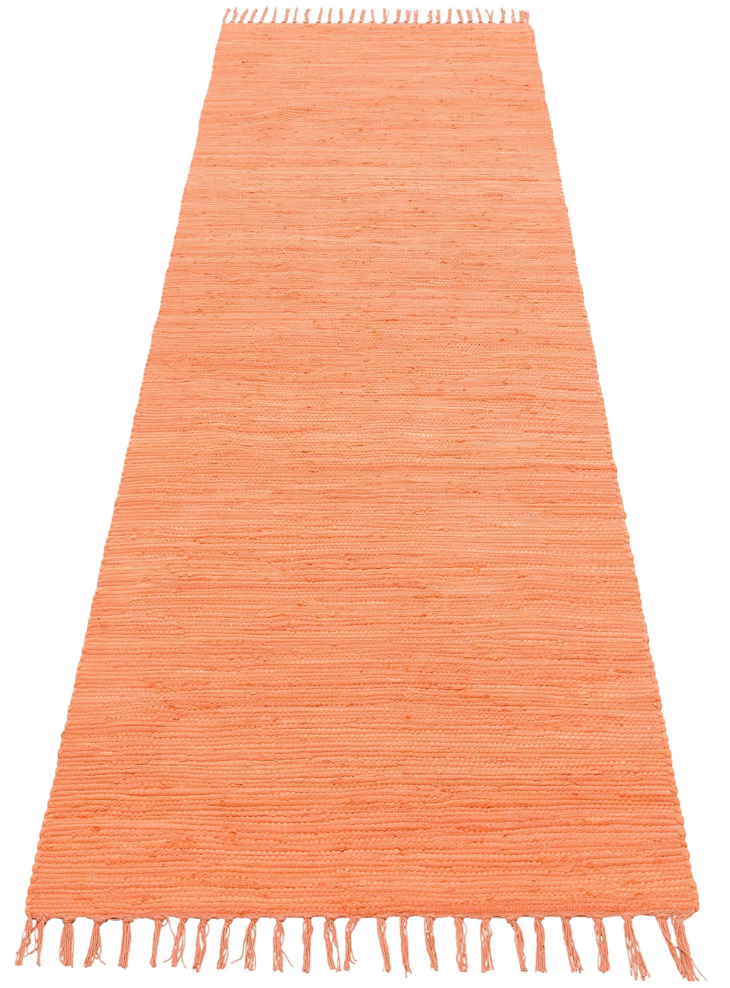 Image of Lüttenhütt Läufer »Paul«, rechteckig, 5 mm Höhe, 100% Baumwolle, Teppichläufer, handgewebt, beidseitig verwendbar, Wendeläufer, mit Fransen, ideale Teppiche für Wohnzimmer, Schlafzimmer, Kinderzimmer, Flur, Diele bei Ackermann Versand Schweiz