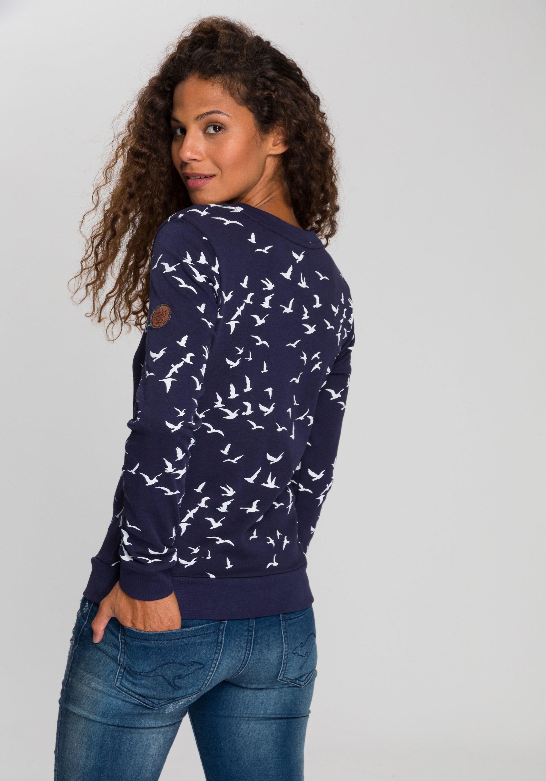 ♕ KangaROOS Sweatshirt, mit versandkostenfrei auf Minimal-Allover-Print modischem