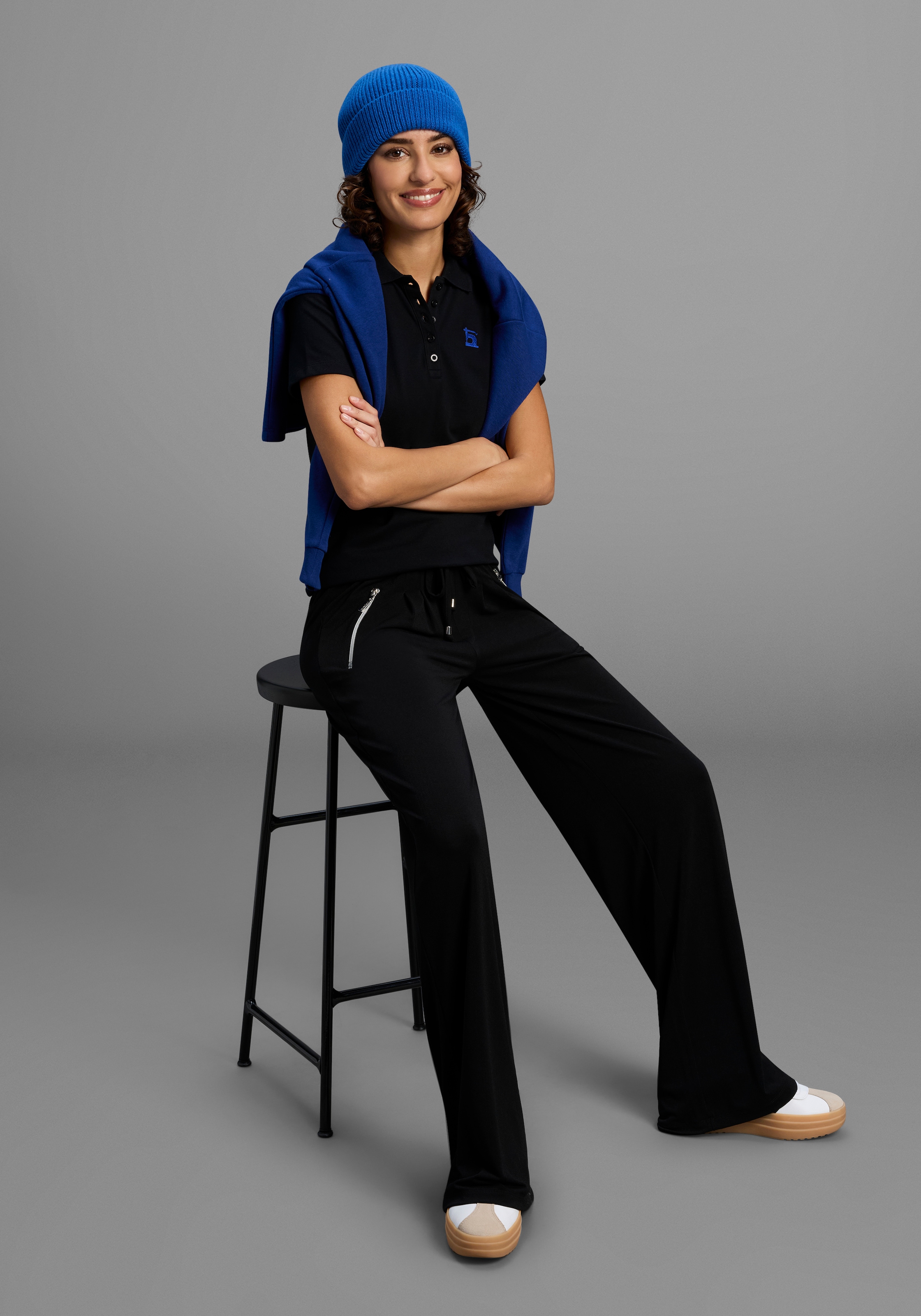 Laura Scott Jerseyhose, Bequemer Stoff mit Reissverschlusstaschen
