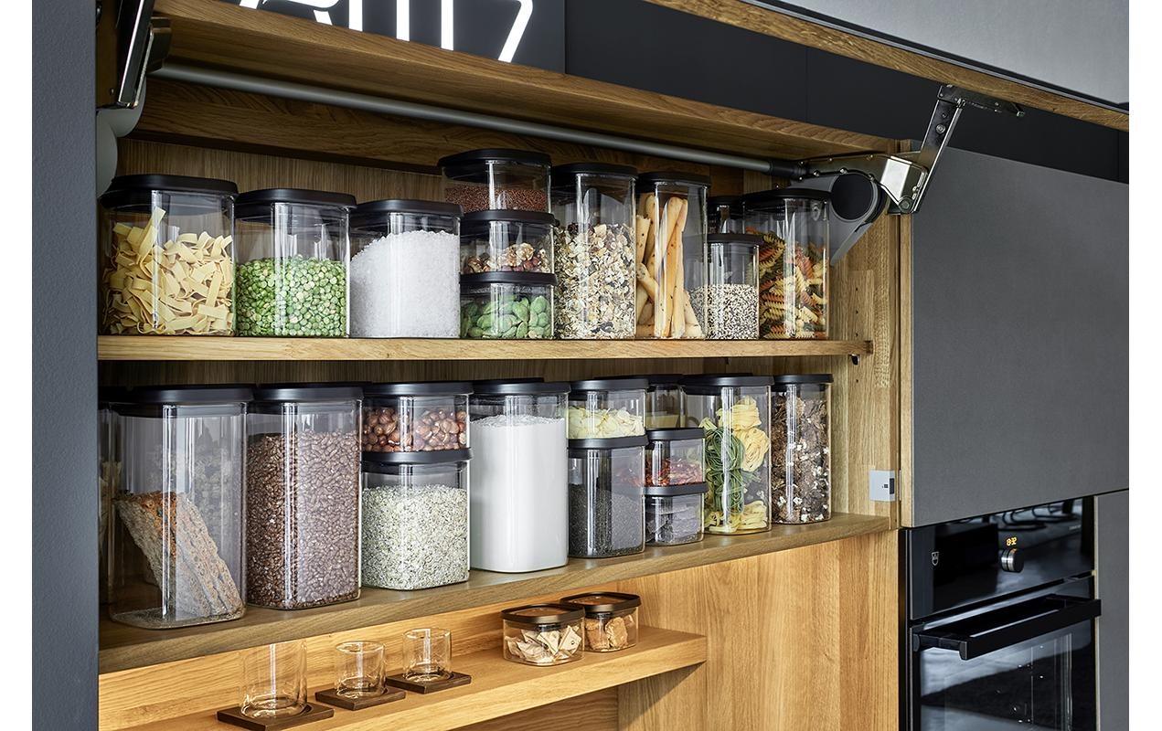 GEFU Vorratsglas »PANTRY« Set, 3 Vorratsgläser, 3 Deckel, 6 tlg. Stapelbar, luftdicht, transparent, platzsparend