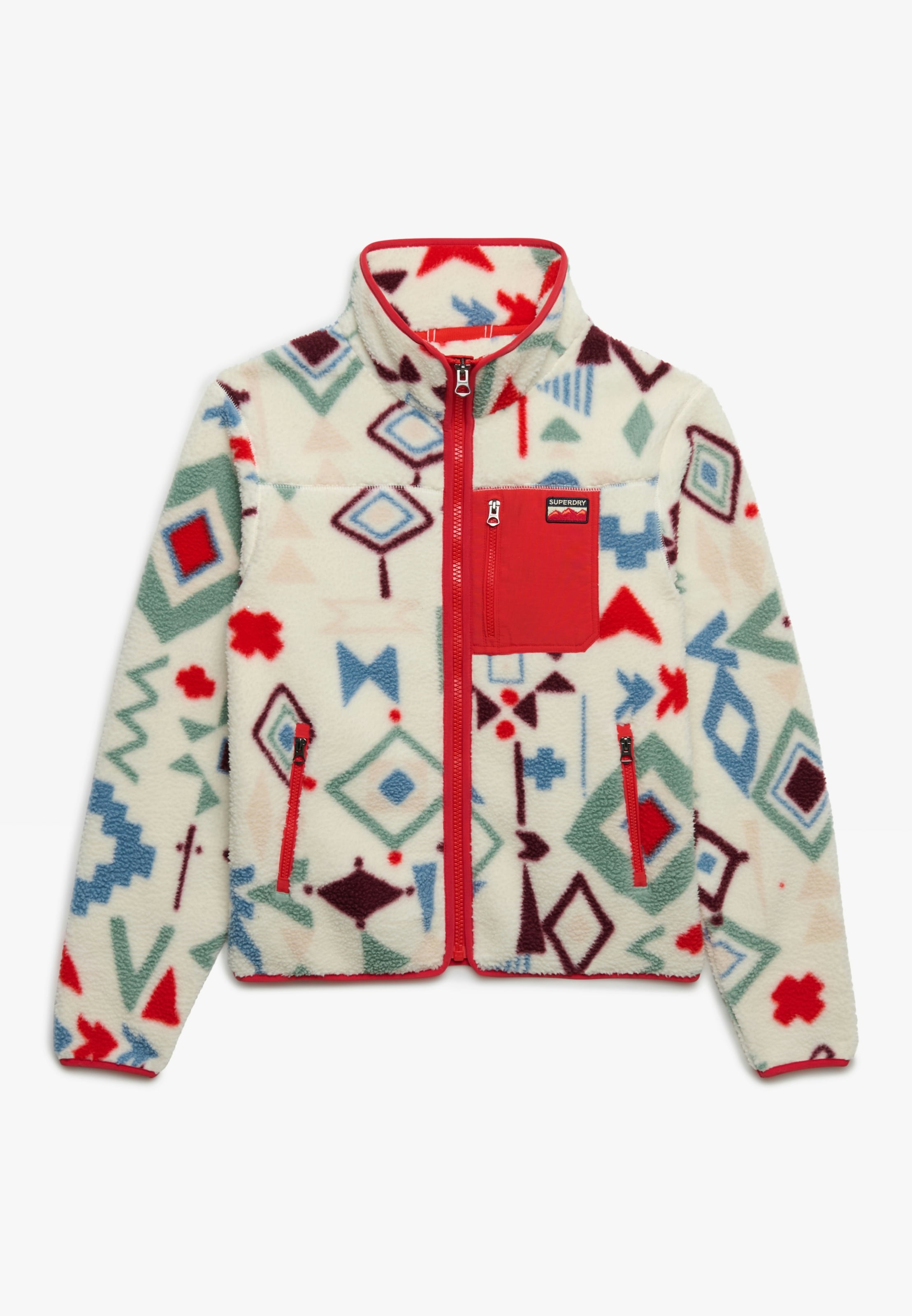 Superdry Veste polaire »OUTDOOR PRINTED ZIP FLEECE« coupe slim, col montant