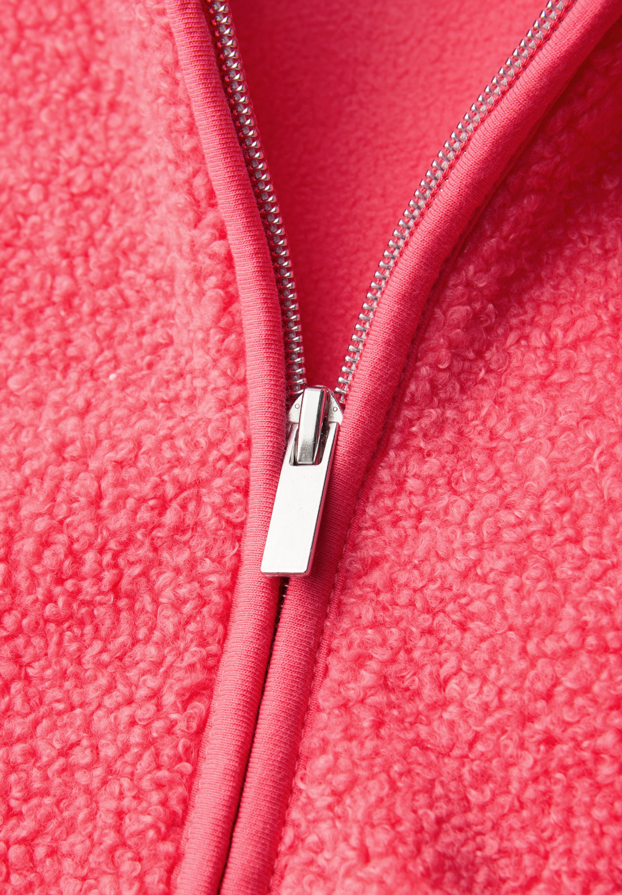 STREET ONE Strickfleecejacke mit Kapuze Teddy-Jacke mit Kapuze und Reissverschluss