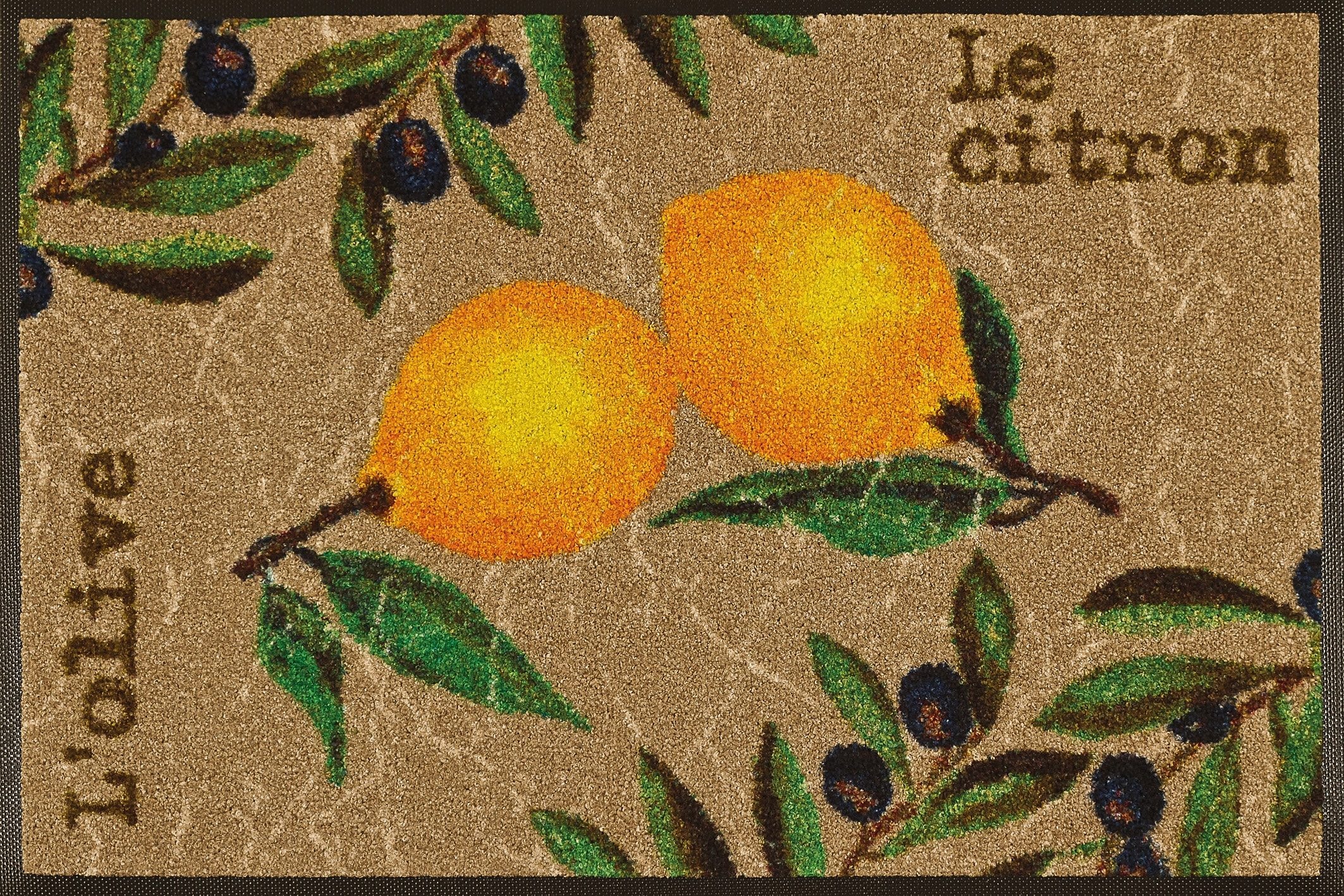 wash+dry by Kleen-Tex Fussmatte »Le Citron«, rechteckig, Schmutzfangmatte,  Motiv Oliven & Zitronen, rutschhemmend, waschbar günstig kaufen