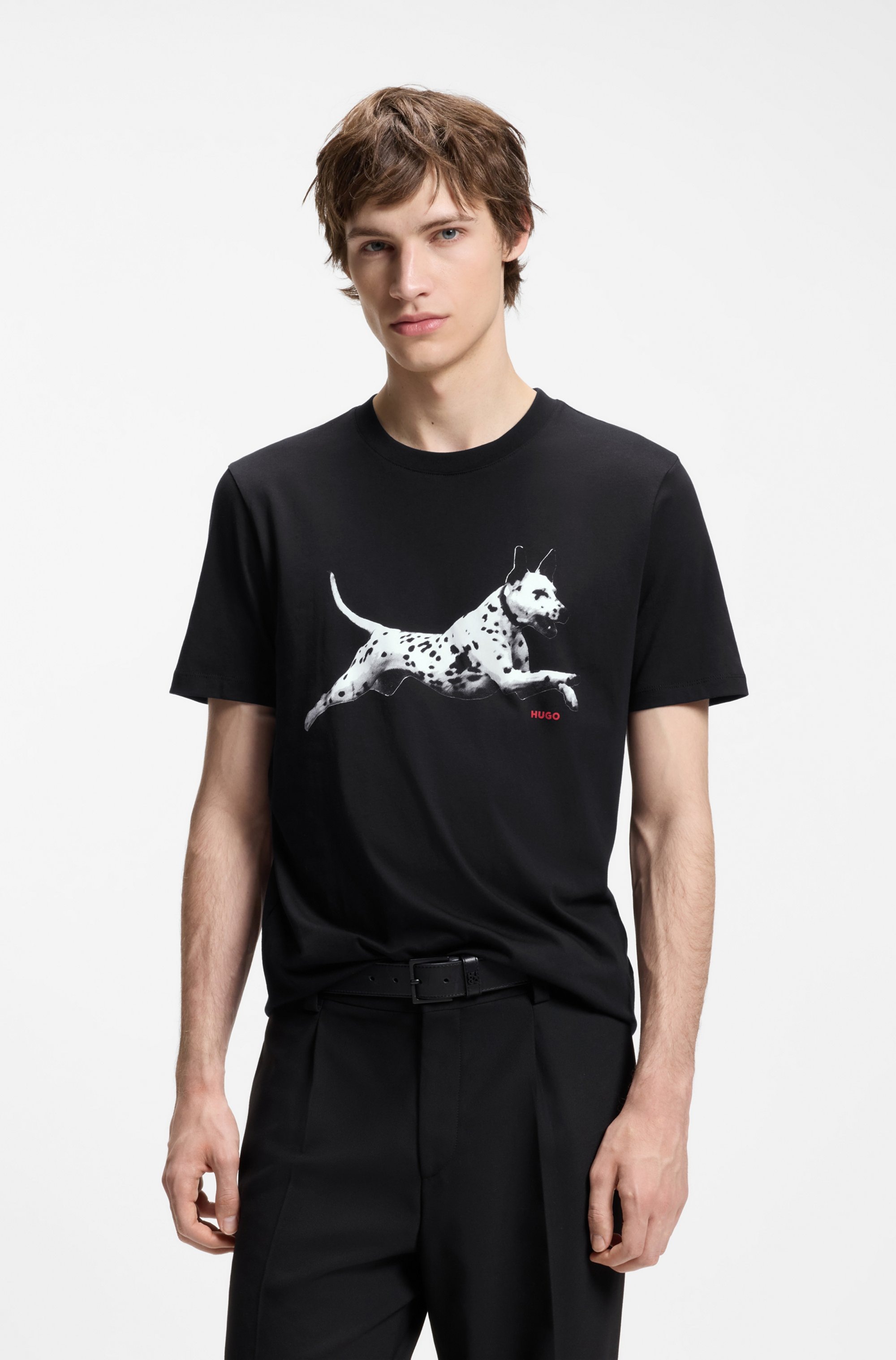 Image of HUGO T-Shirt "Dirunn" Reine Baumwolle, Rundhalsausschnitt, Regular Fit