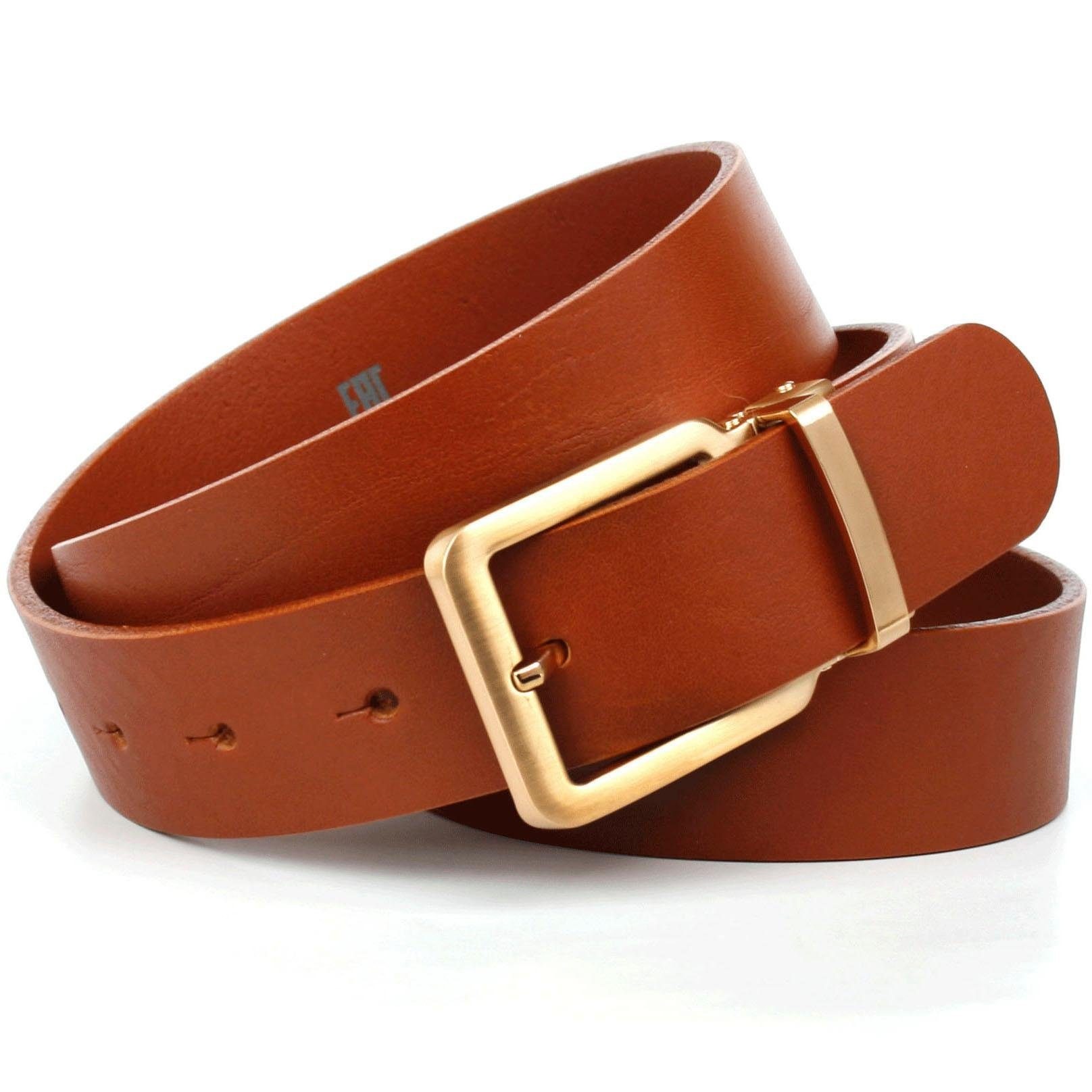 Image of Anthoni Crown Ledergürtel, mit mattgoldfarbener Dornschliesse mit Klemmsystem bei Ackermann Versand Schweiz