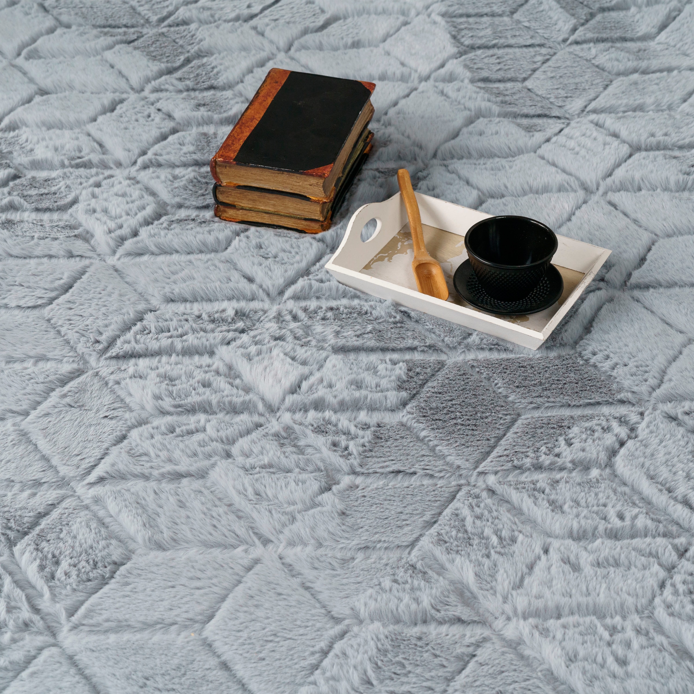 Paco Home Hochflor-Teppich »Arnheim 745«, rechteckig, 26 mm Höhe, Uni Farben, modernes geometrisches Design, besonders weich
