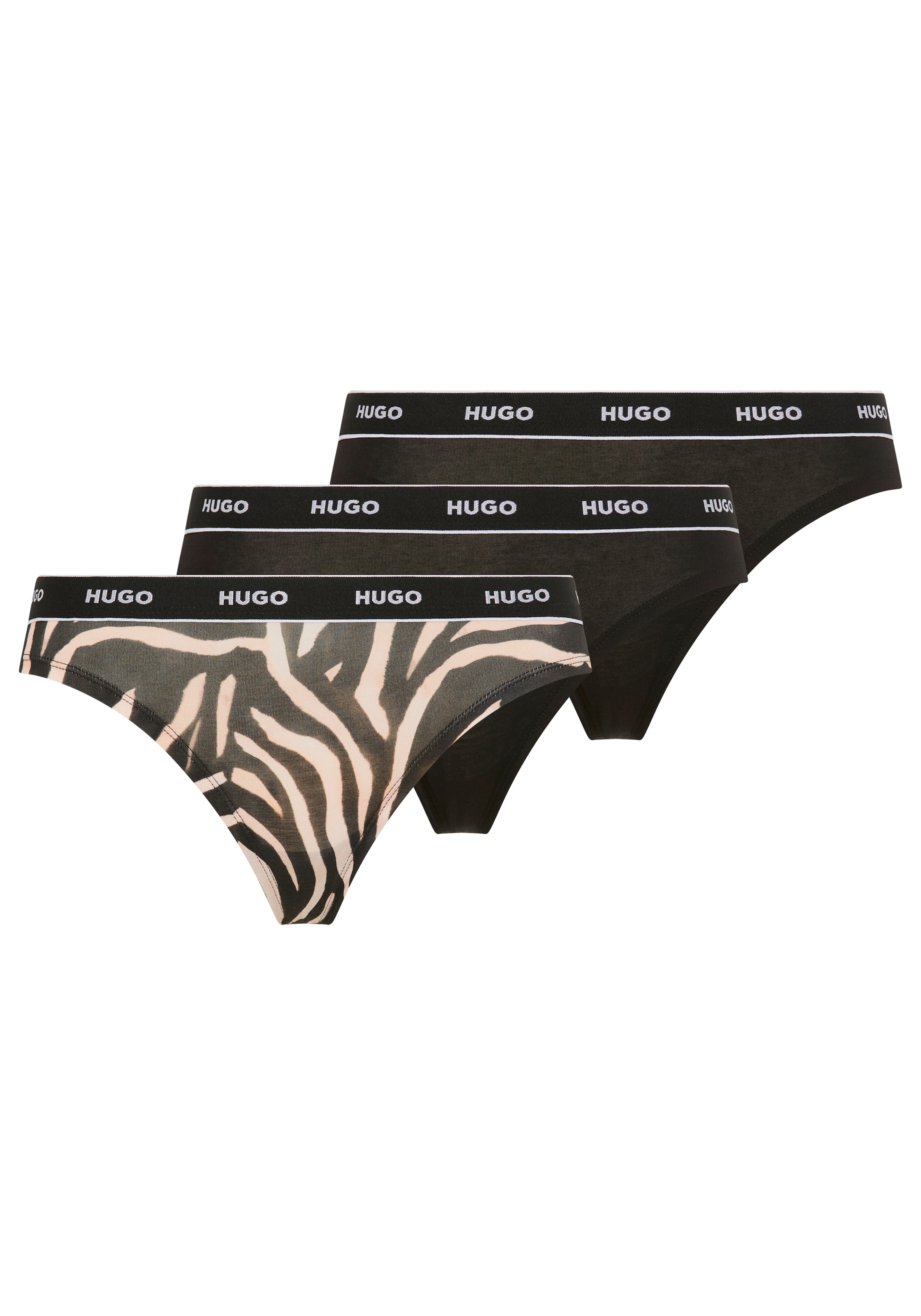 HUGO Underwear String »TRIPLET THONG DESIGN« 3 cuis wiederholendes Logo am Bund