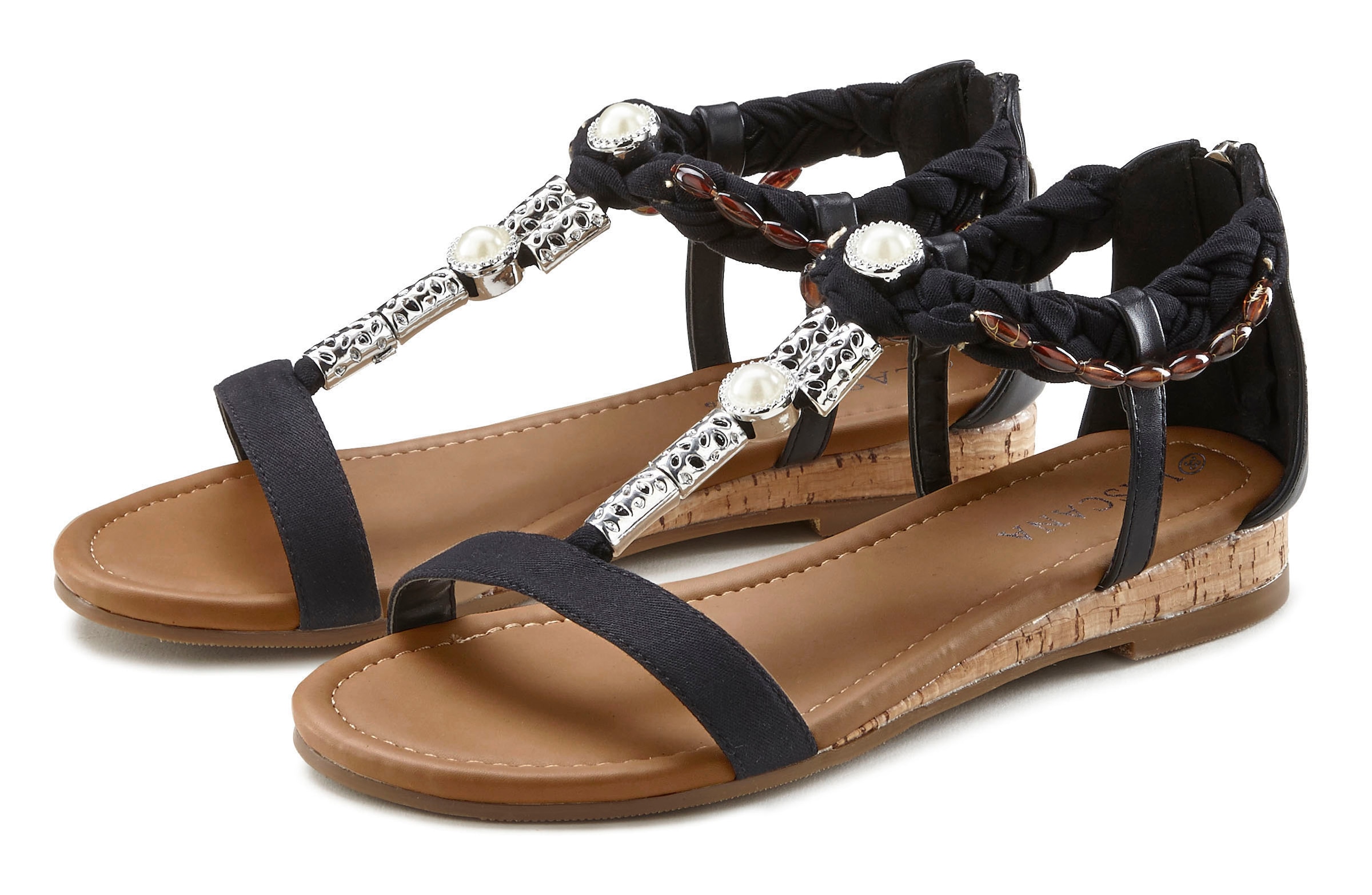 Image of LASCANA Sandale "offener Schuh," Sandalette, Sommerschuh mit Schmuckelementen VEGAN