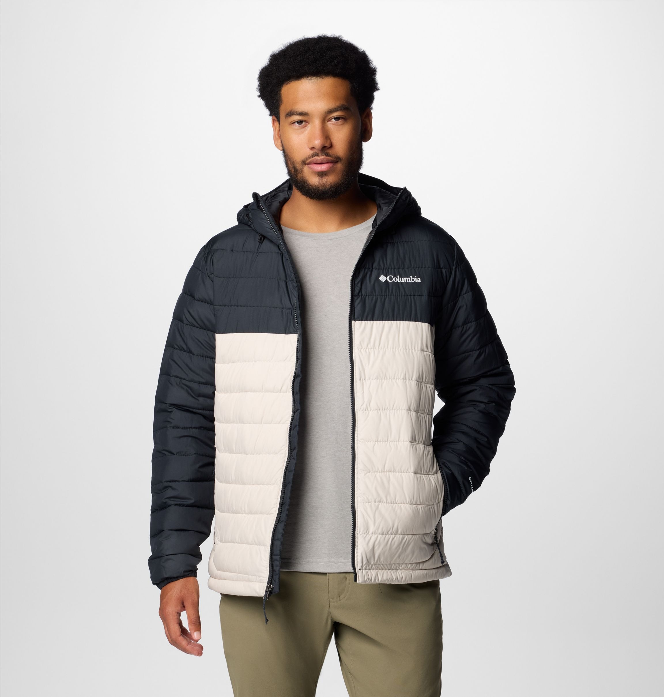 Image of Columbia Steppjacke "Powder Lite II Hooded Jacket" mit Reissverschluss, in normaler Länge, wärmereflektierendes Material