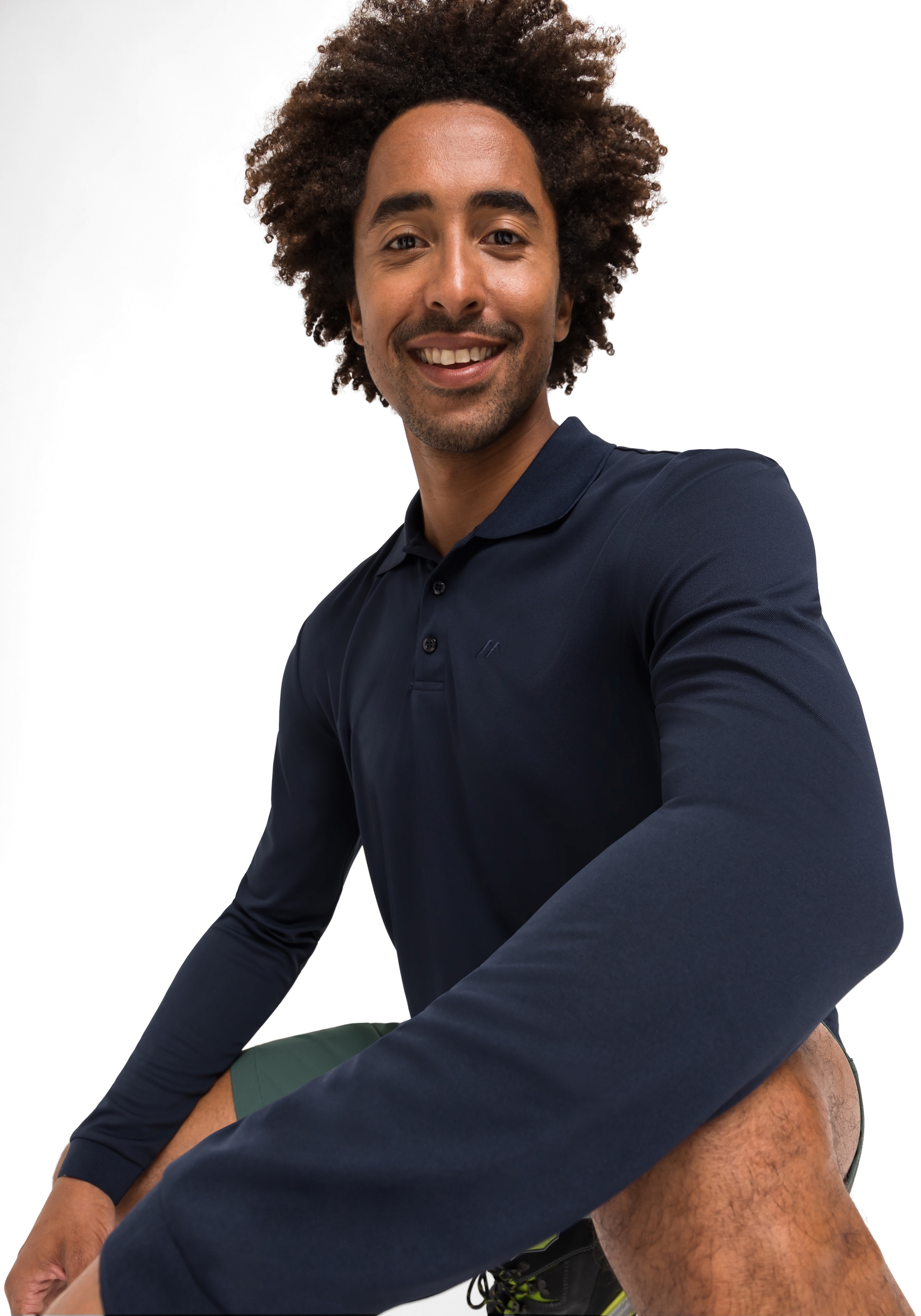 Maier Sports Polo à manches longues »Ulrich L/S« Polo homme manches longues, t-shirt fonctionnel léger, coupe régulière