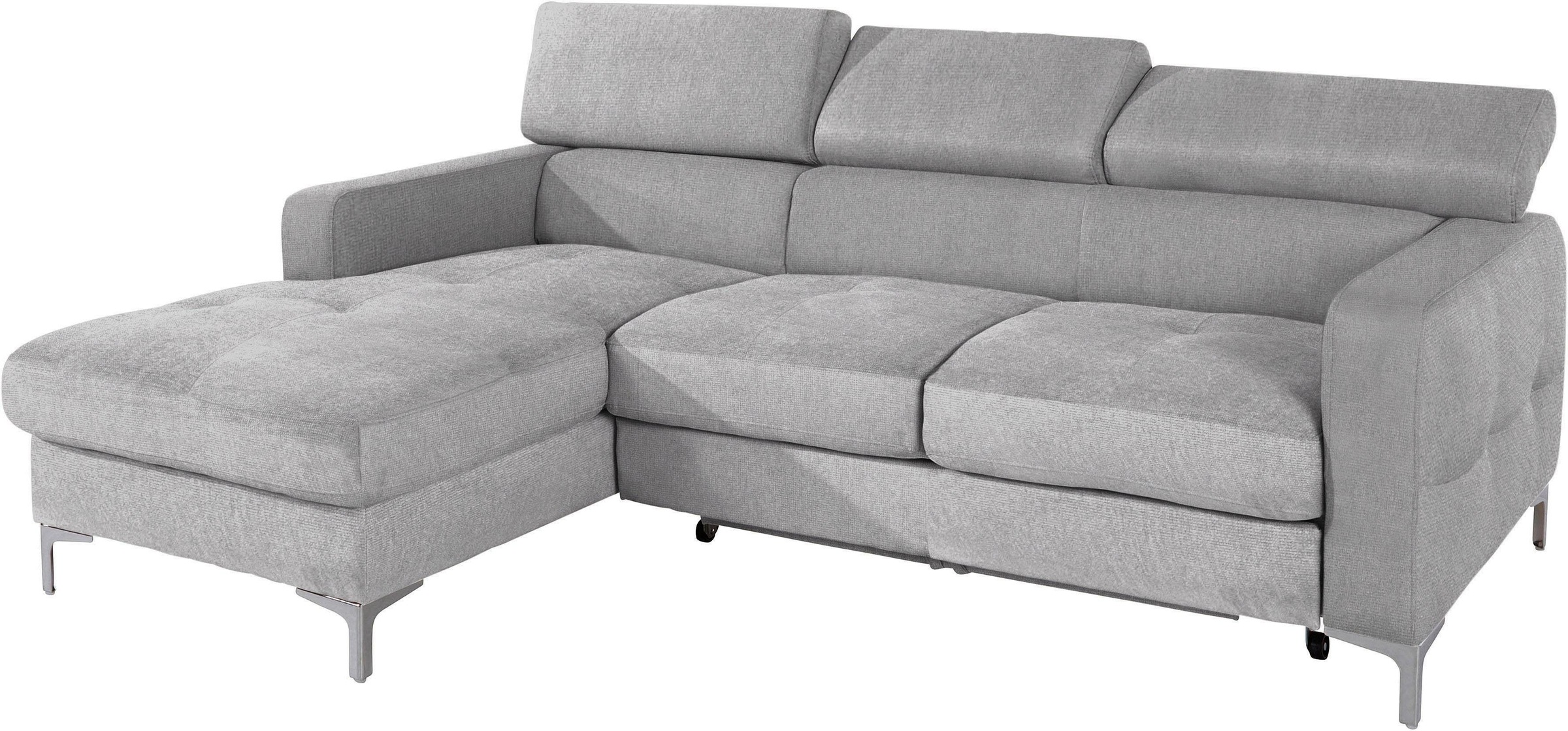 COTTA Polstergarnitur »Sammy L-Form«, (Set), Set bestehend aus: Ecksofa mit Kopfteilverstellung & Hocker