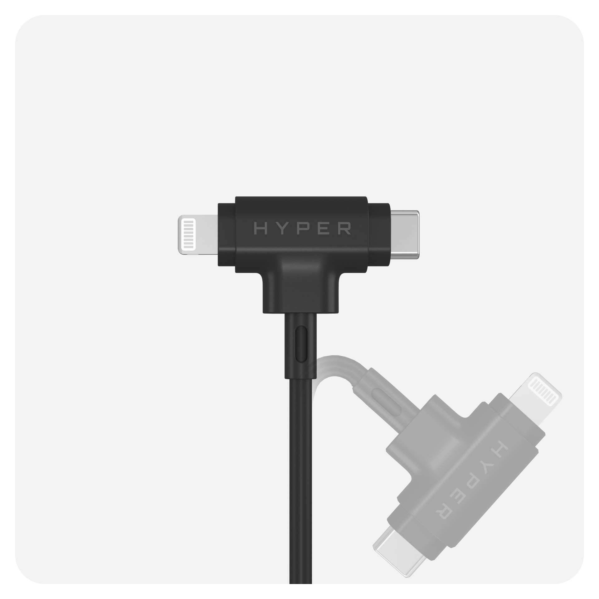 Targus USB-Kabel »HyperJuice Silicone USB-C zu USB-C Lightning Hybrid 60W« Lightning | USB-C