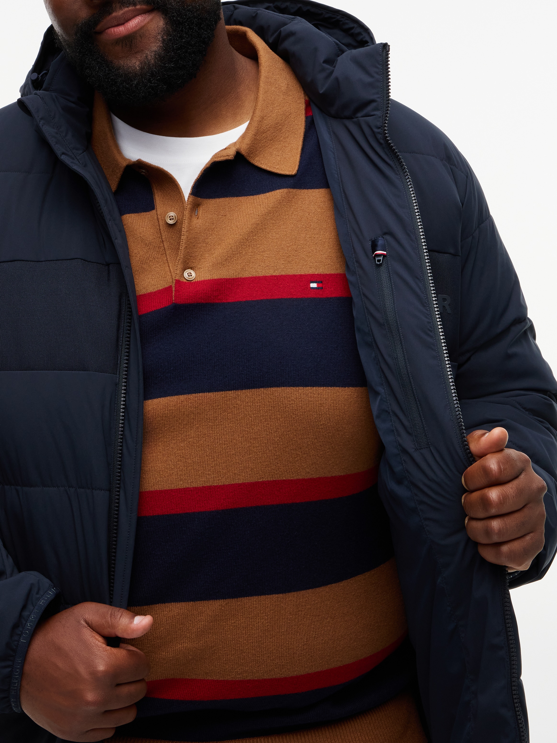 Tommy Hilfiger Big & Tall Veste matelassée »BT-DETACH HOODED BRANDED« avec capuche grandes tailles, coupe normale