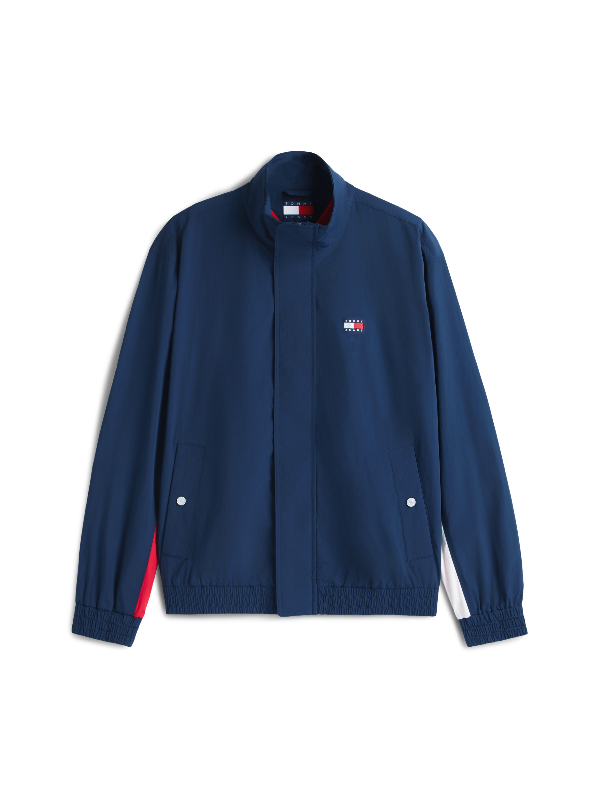 Tommy Jeans Coupe-vent »TJM HERITAGE FLAG« sans capuche coupe régulière avec col montant et imprimé de marque Tommy Flag au dos