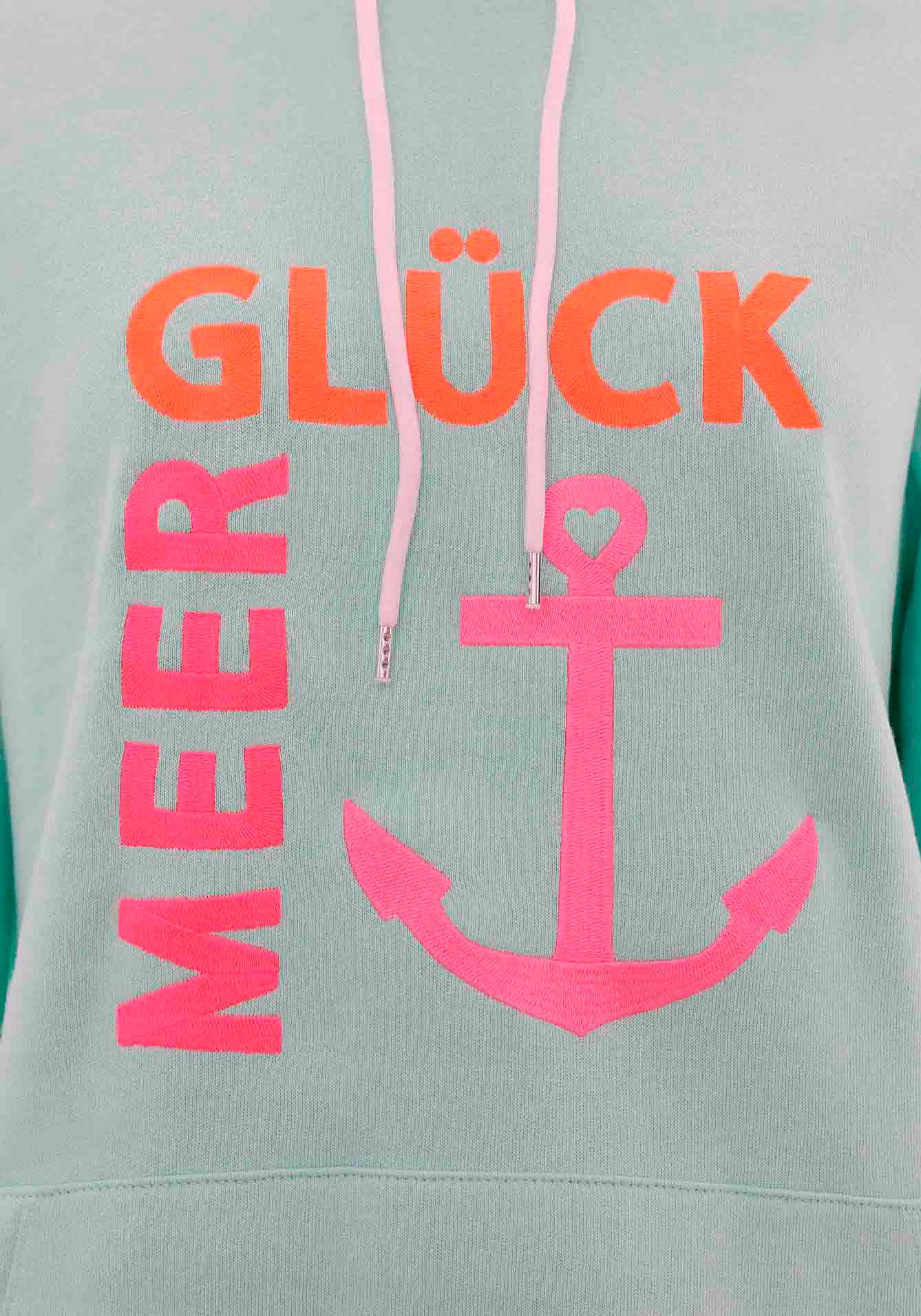 Zwillingsherz Sweatshirt, mit Kapuze, Frontprint, Rückenprint