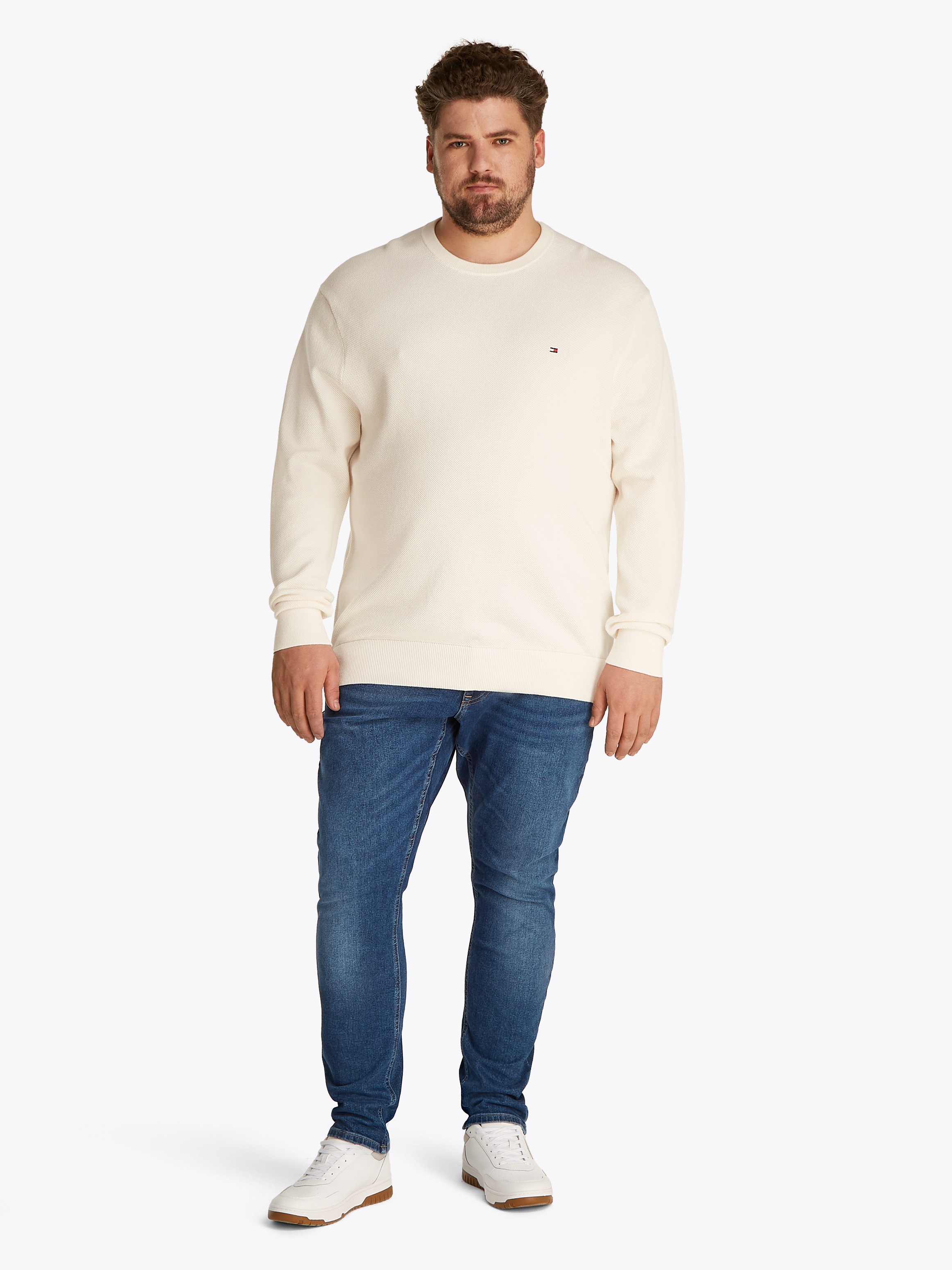 Tommy Hilfiger Big & Tall Rundhalspullover »BT-ESSENTIAL STRUCTURE CREW NECK«, Grosse Grössen