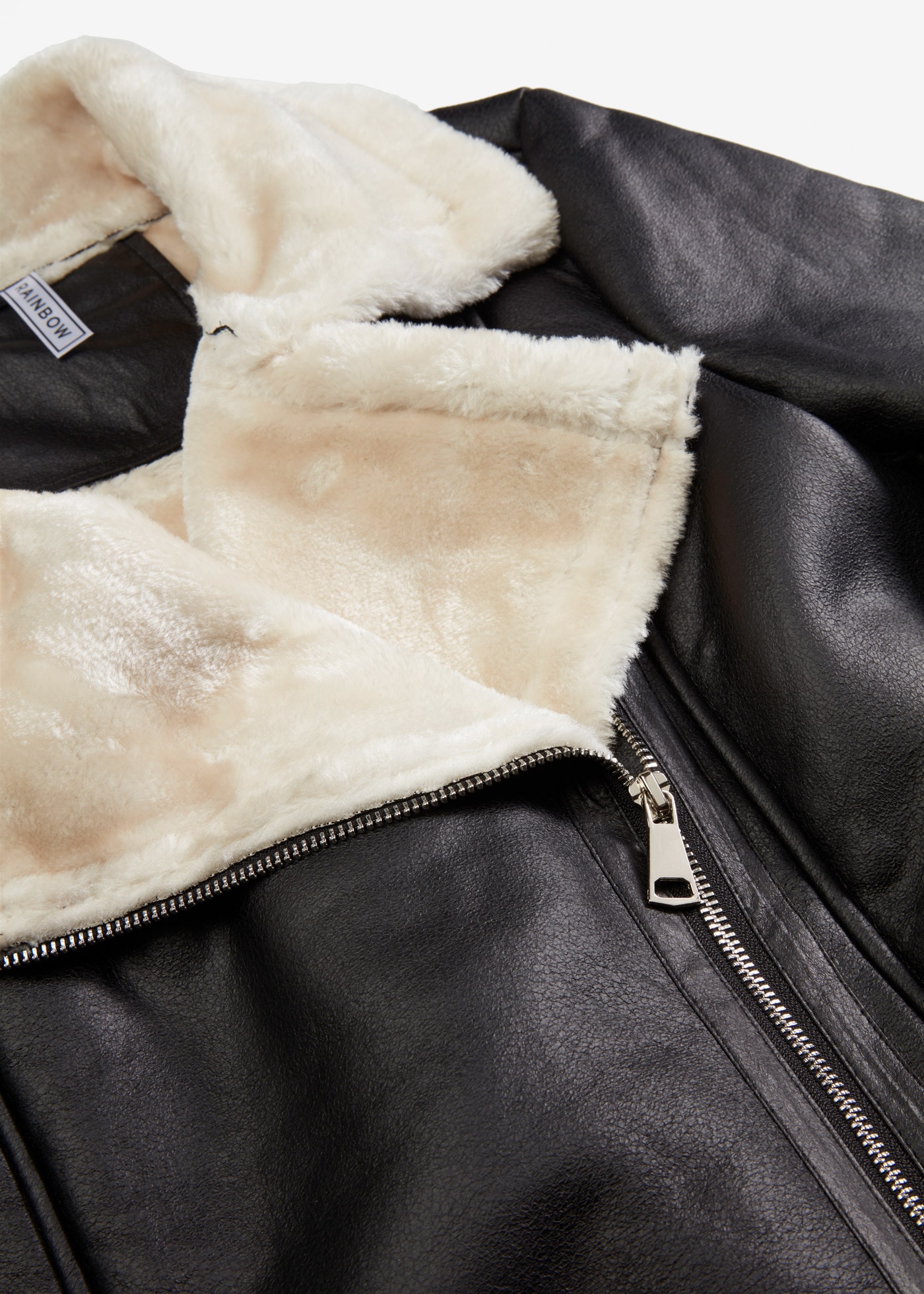 bonprix Bikerjacke Winterjacke mit Fellimitat im Bikerstil