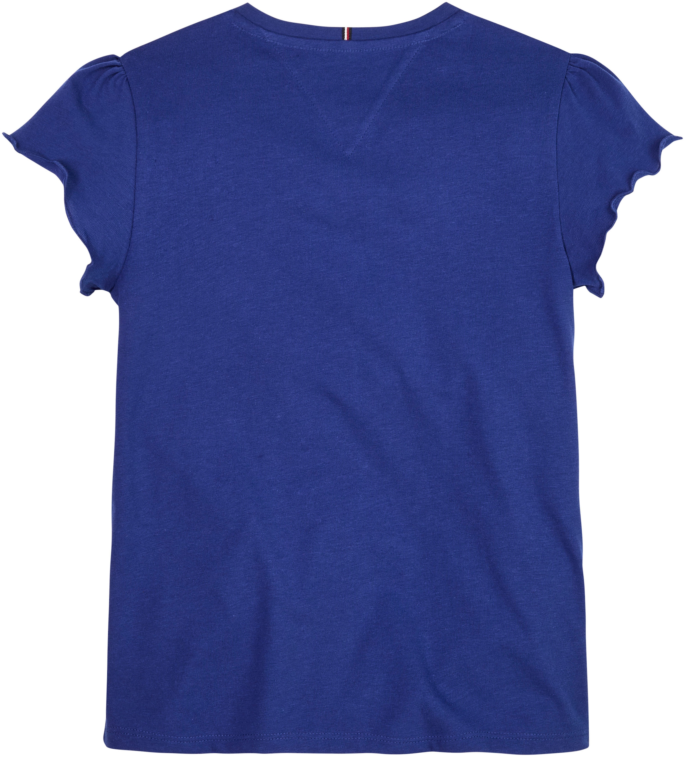 Tommy Hilfiger T-Shirt »ESSENTIAL RUFFLE SLEEVE TOP«, mit gewelltem Saum