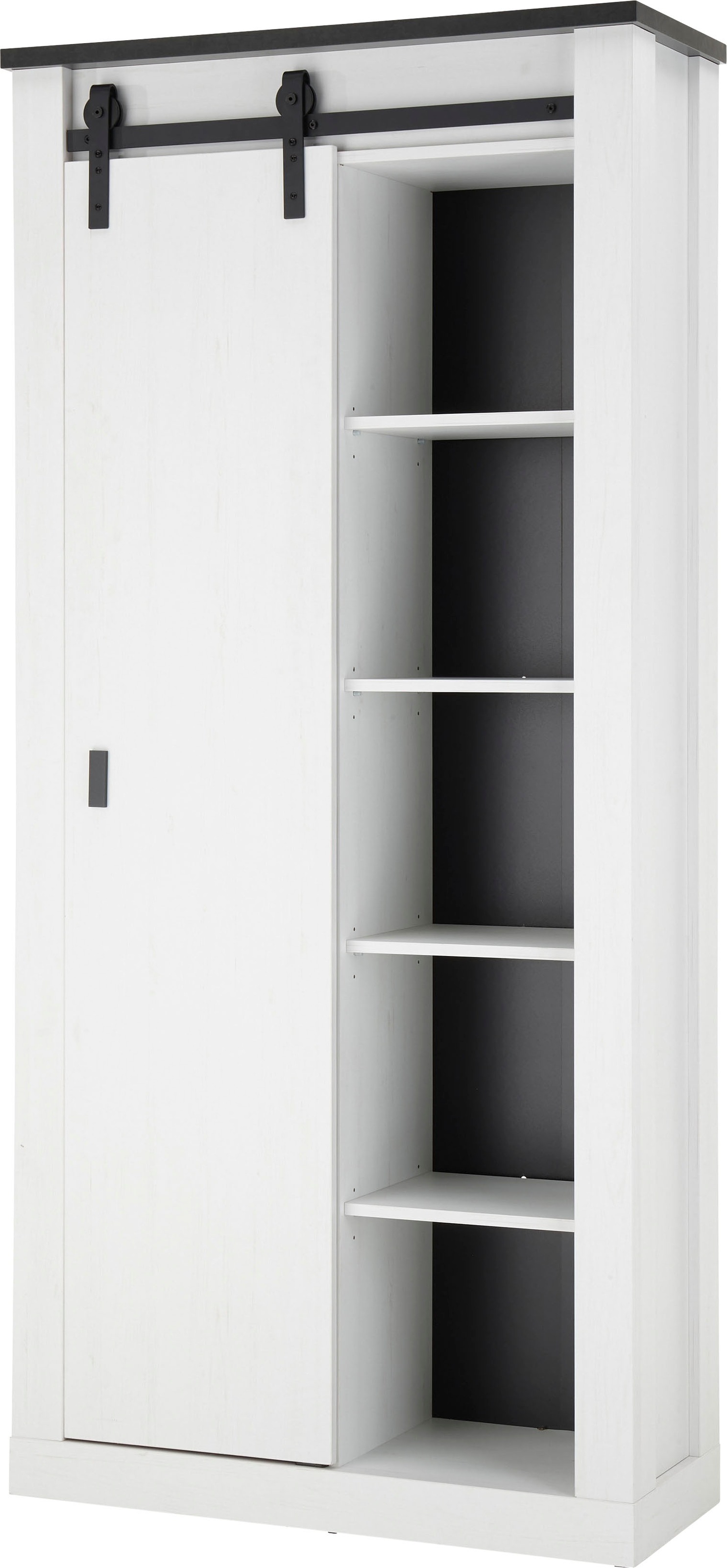 Image of Premium collection by Home affaire Regal »SHERWOOD«, in modernem Holz Dekor, mit Scheunentorbeschlag aus Metall, Höhe 201 cm bei Ackermann Versand Schweiz