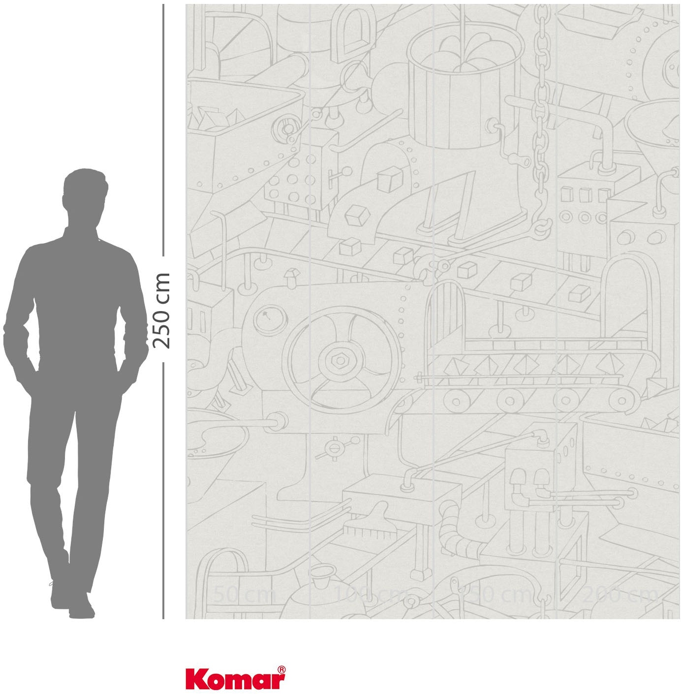 Komar Fototapete »Vlies Fototapete - Doodle Factory - Grösse 200 x 250 cm« Motiv | bedruckt glatt