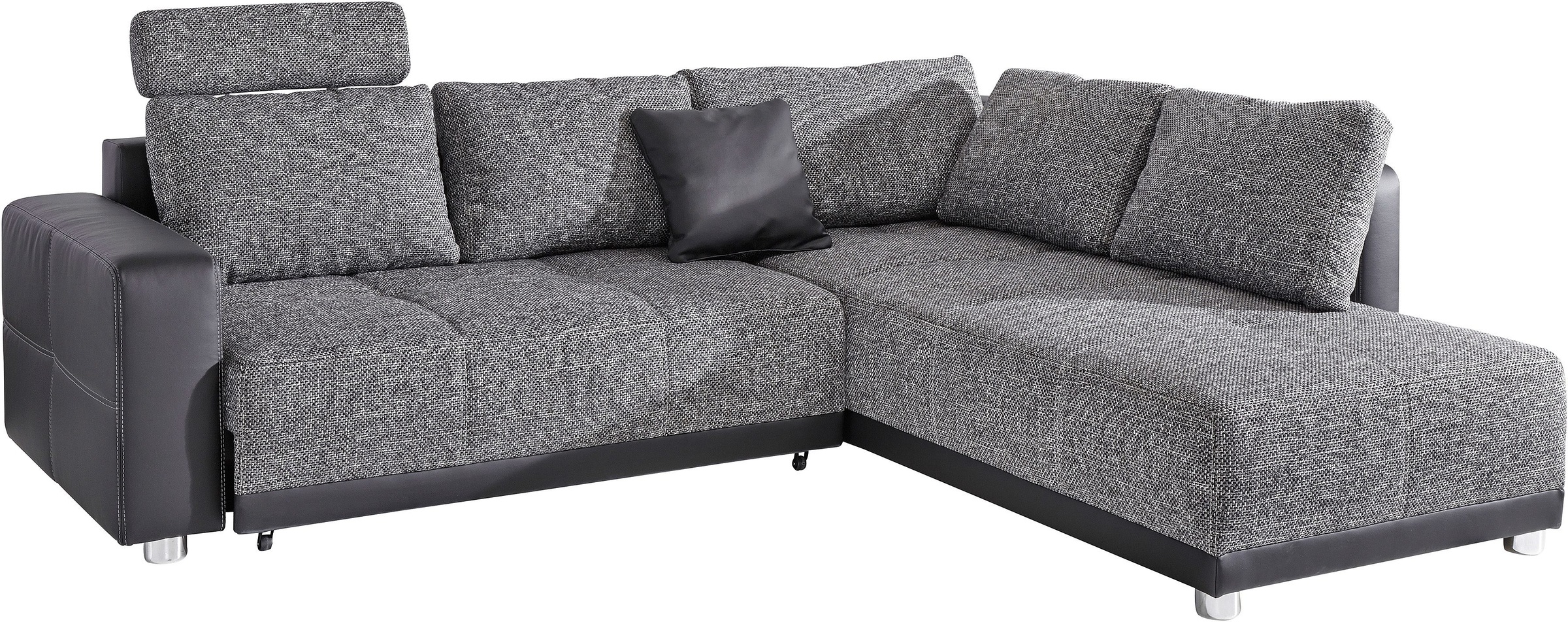 Places of Style Ecksofa, mit Bettfunktion, Bettkasten und Federkern, wahlweise mit 1 oder 3 Kopfstützen, Ottomane links oder rechts montierbar