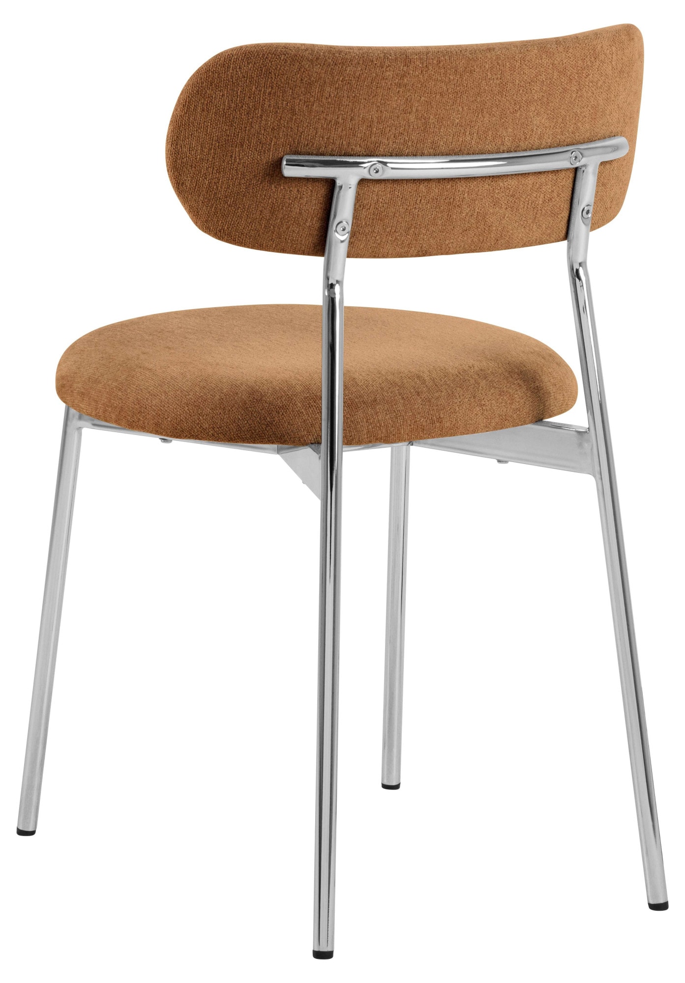 ACTONA GROUP Chaise de salle à manger »Lyric, Küchenstuhl, mit gepolsterter Sitzfläche« (Ensemble) 2 cuischaise, chenille, rétro-futuriste, structure acier chromé, FSC™