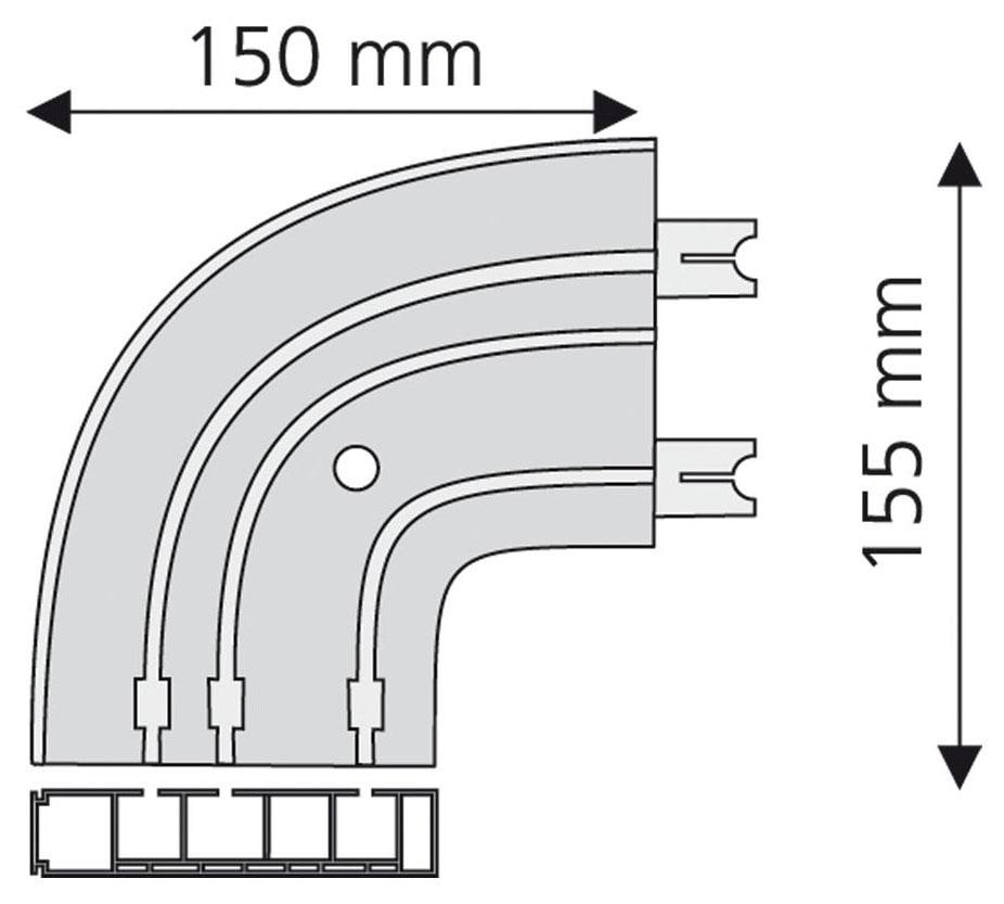 Liedeco Rundbogen, 3 läufig-läufig, Fixmass, weiss