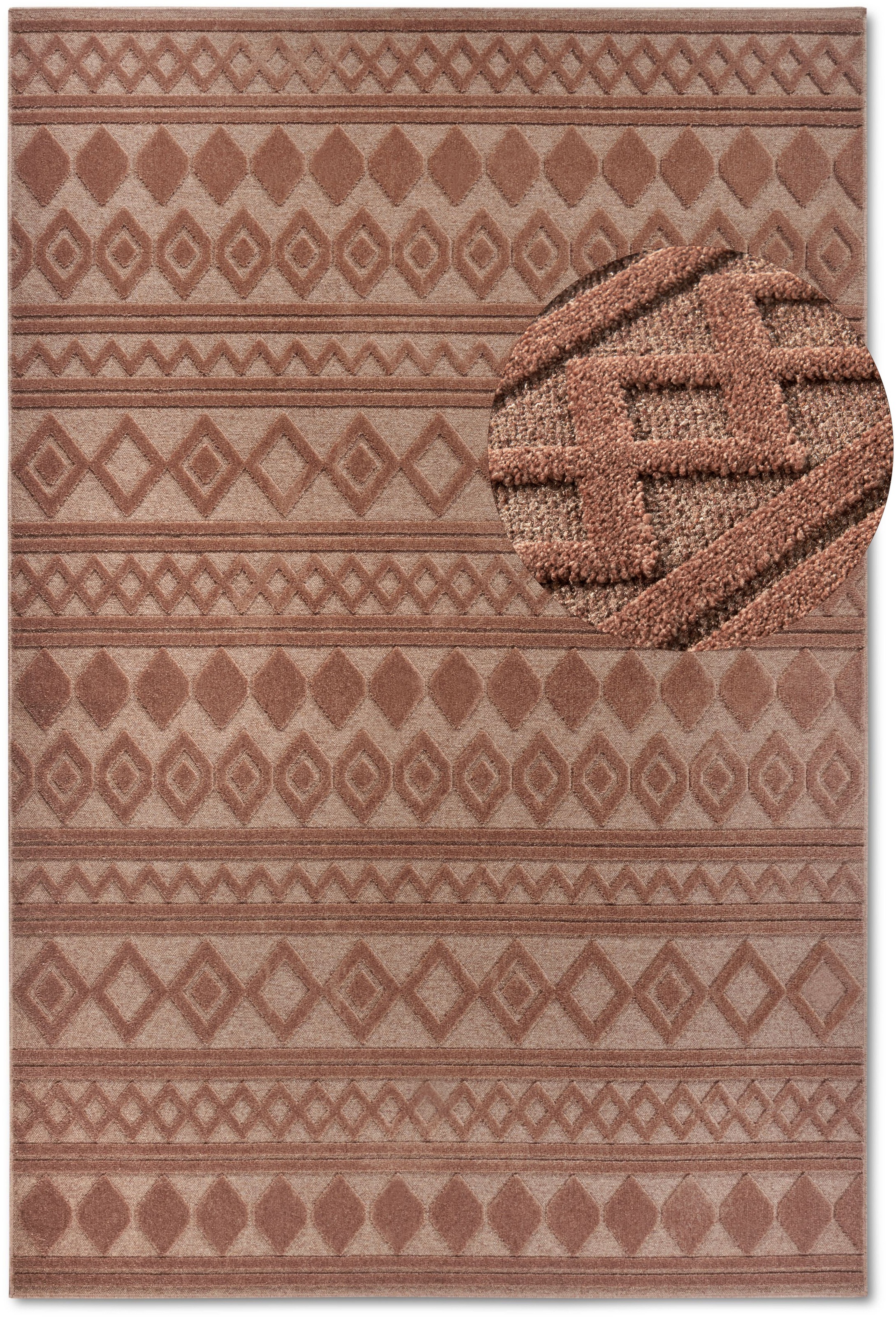 Villeroy & Boch Teppich »Catherine« rechteckig 5,5 mm Höhe Wohnzimmer, Schlafzimmer, Modern, Hoch-Tief Effekt, Flur